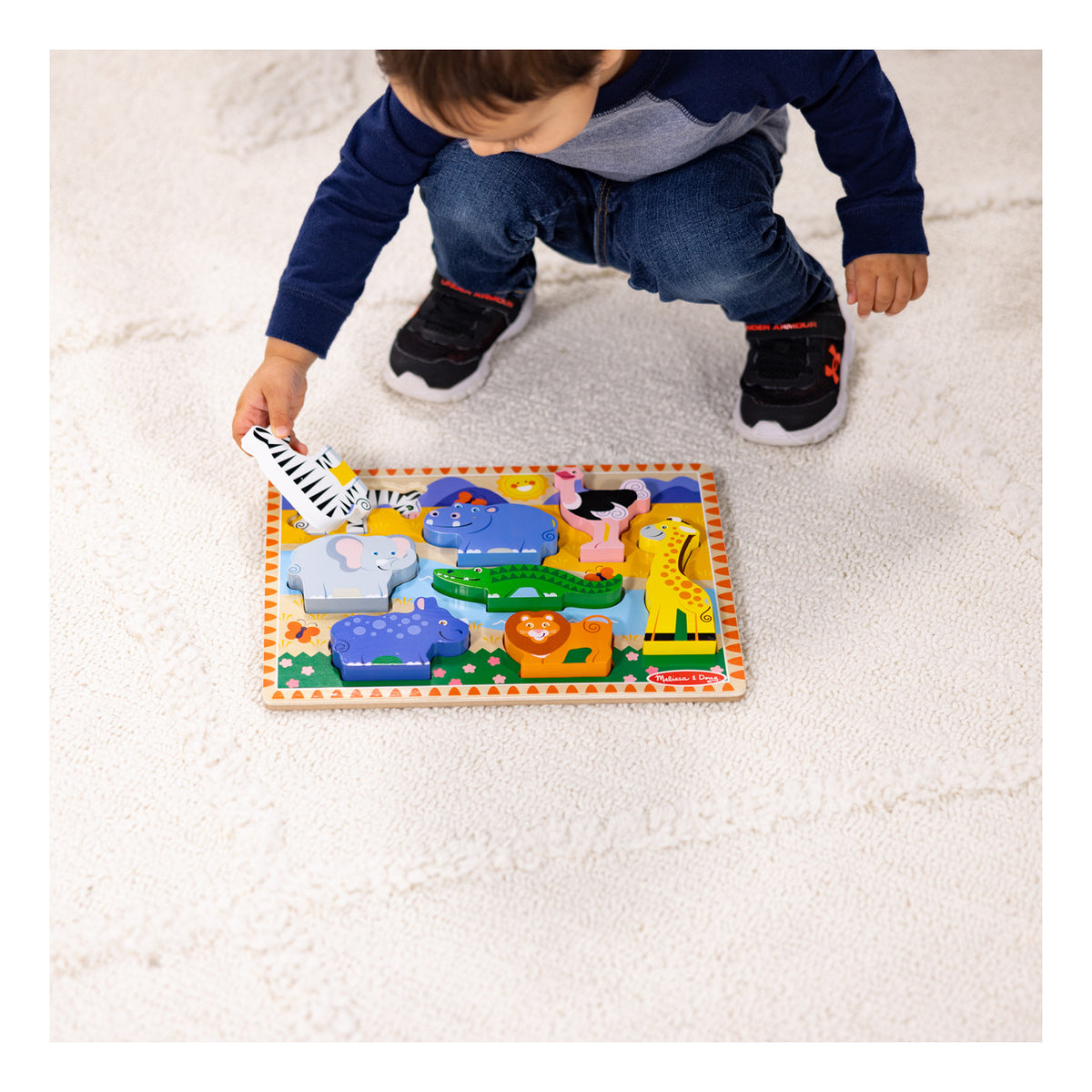 Melissa & Doug - Chunky Puzzle In Tray Learning Toy