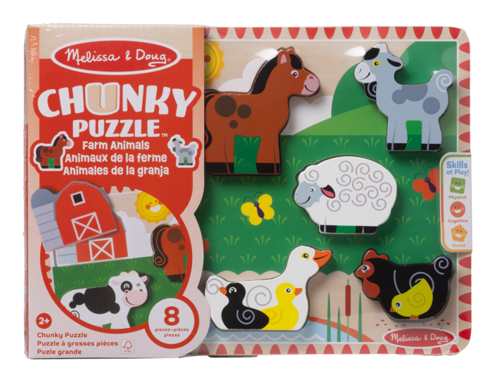 Melissa & Doug - Chunky Puzzle In Tray Learning Toy