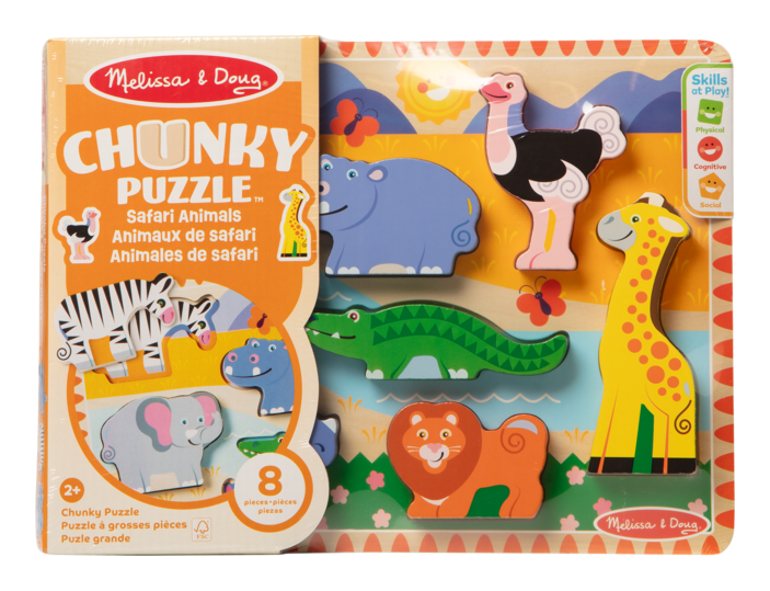 Melissa & Doug - Chunky Puzzle In Tray Learning Toy