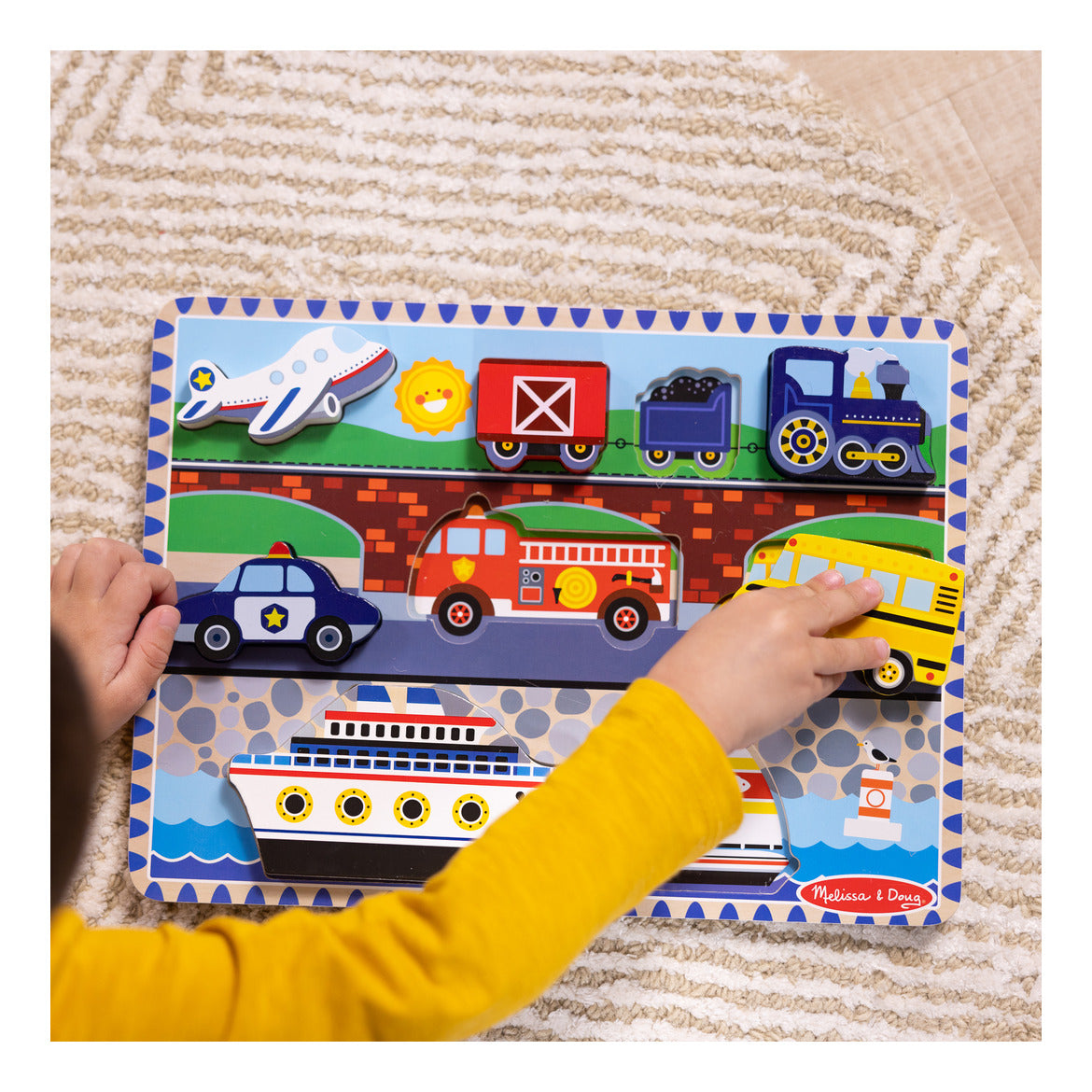 Melissa & Doug - Chunky Puzzle In Tray Learning Toy
