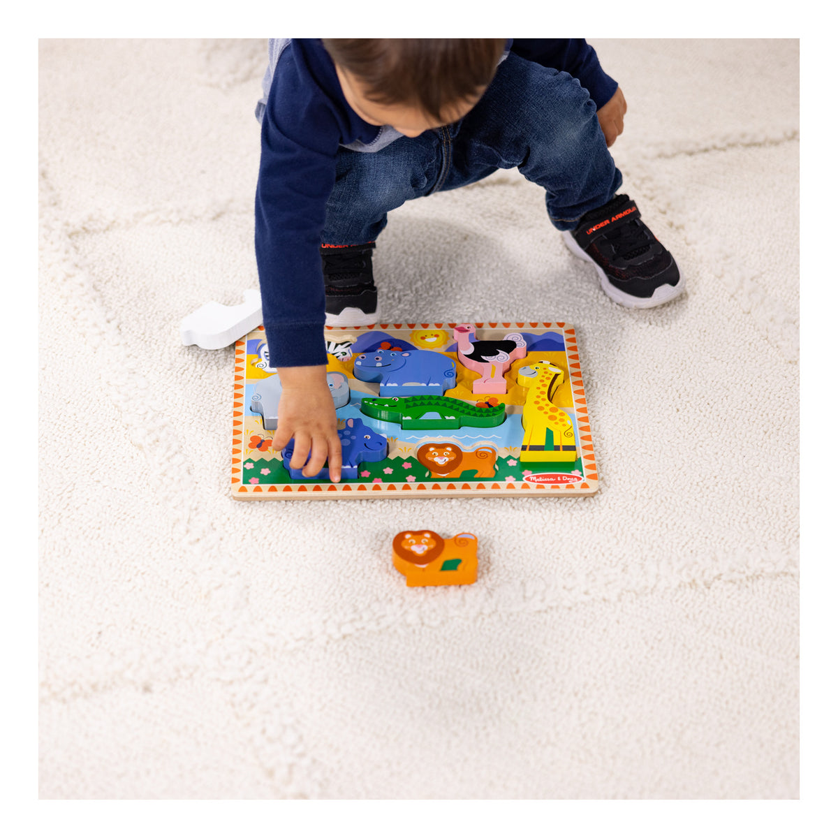 Melissa & Doug - Chunky Puzzle In Tray Learning Toy
