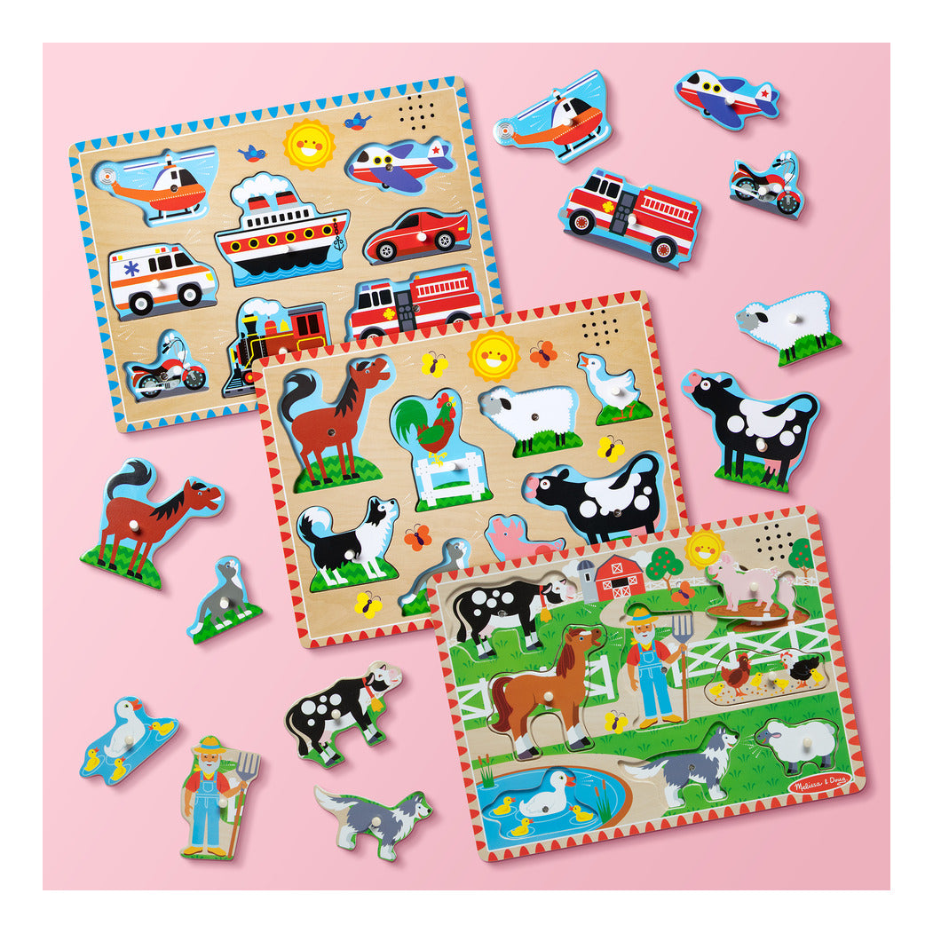 Melissa & Doug Sound Puzzle Astd In Tray Educational Toy