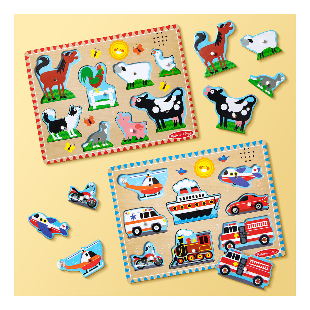 Melissa & Doug Sound Puzzle Astd In Tray Educational Toy