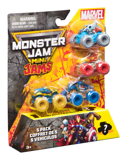 Monster Jam Marvel Mini 5 Pack - Die-Cast Truck Set