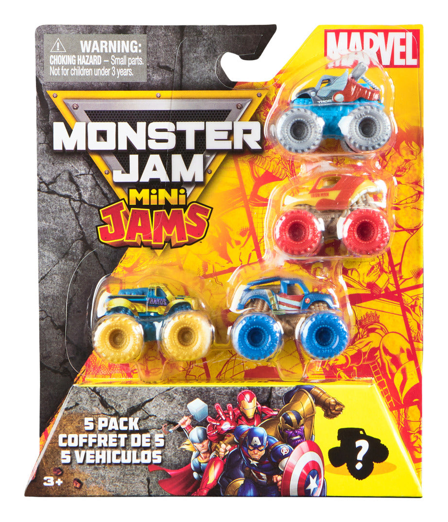 Monster Jam Marvel Mini 5 Pack - Die-Cast Truck Set