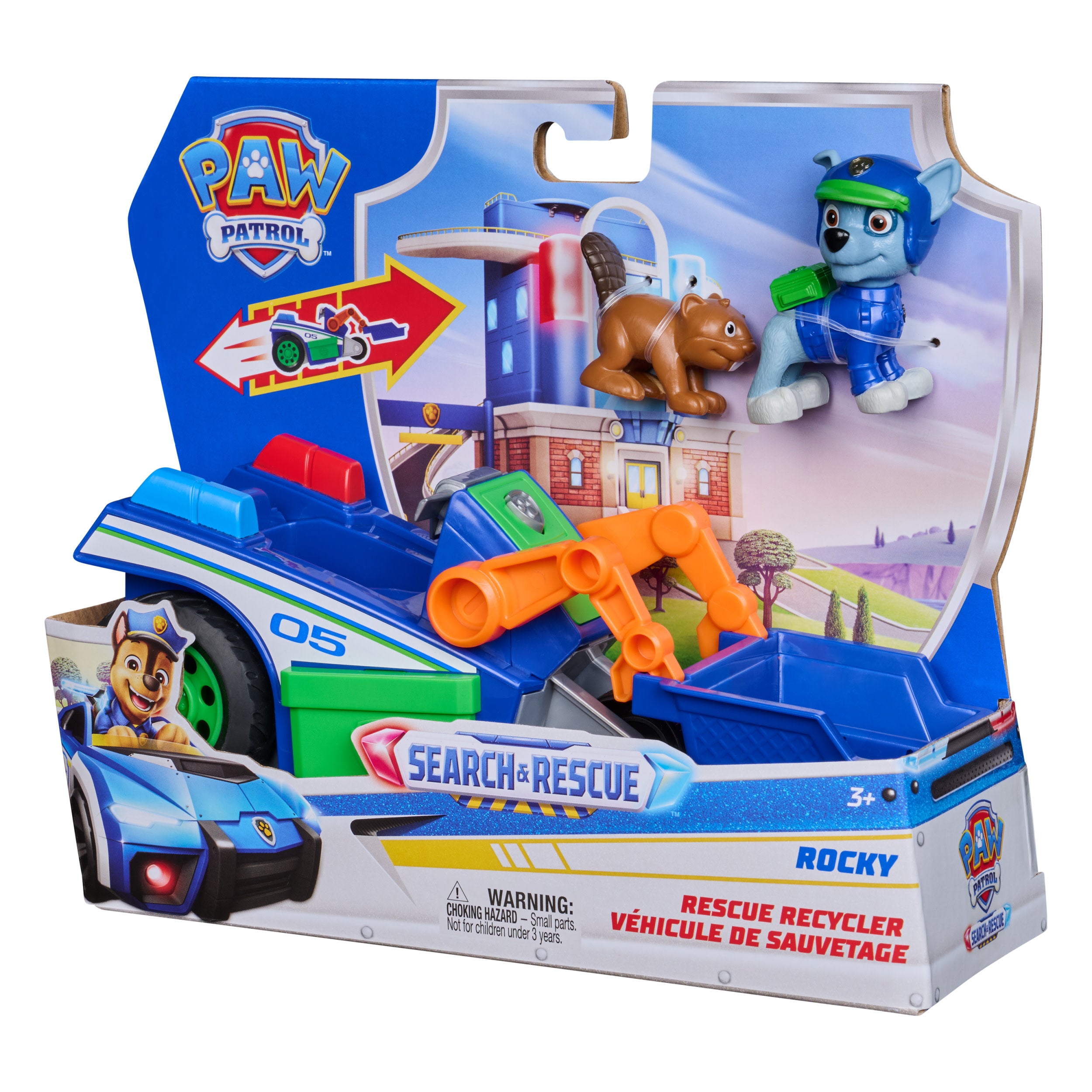 PAW Patrol Search & Rescue Rocky Rescue Recycler Vehicle with 2 Figures