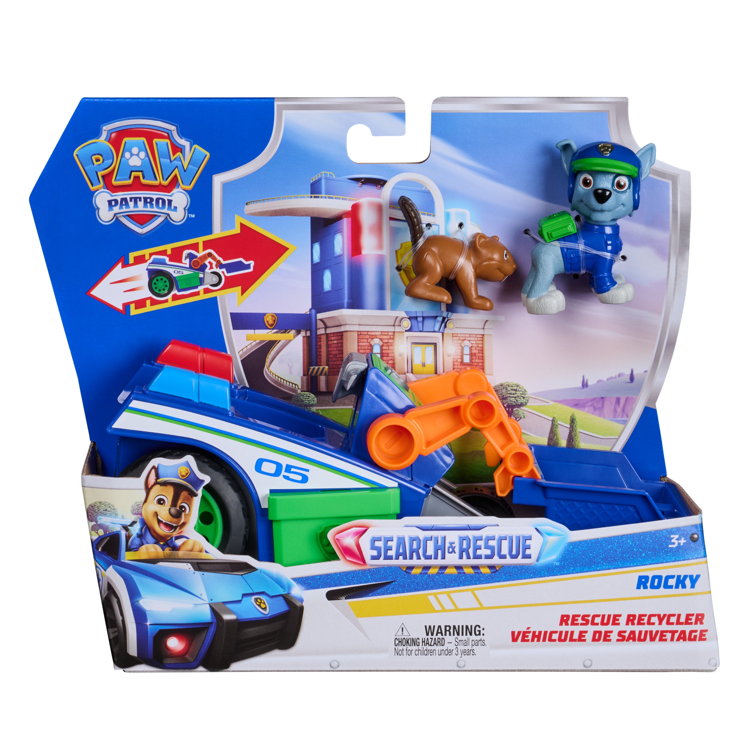 PAW Patrol Search & Rescue Rocky Rescue Recycler Vehicle with 2 Figures