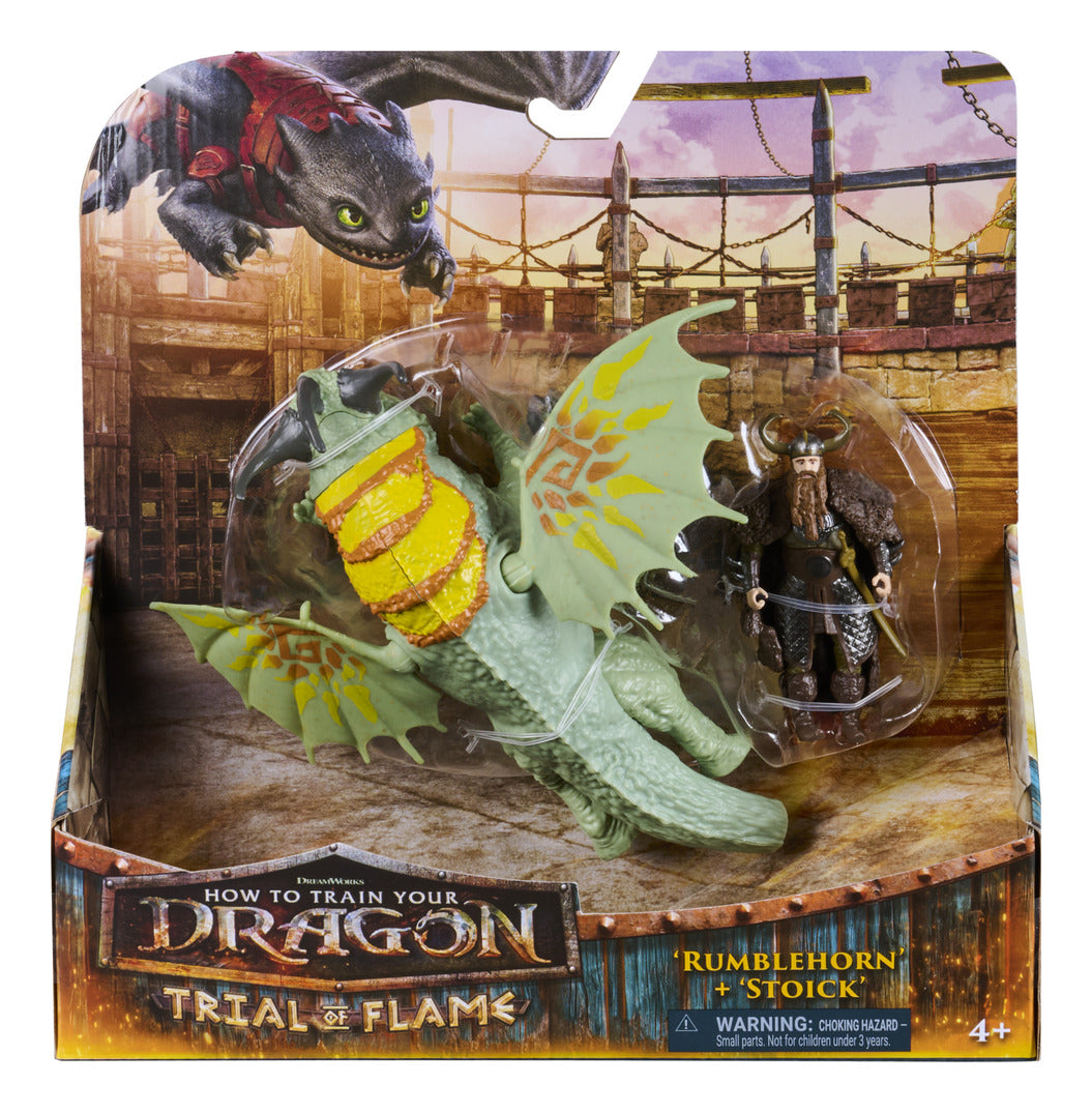 Spin Master DreamWorks Dragons Rumblehorn and Stoick Action Figure Set