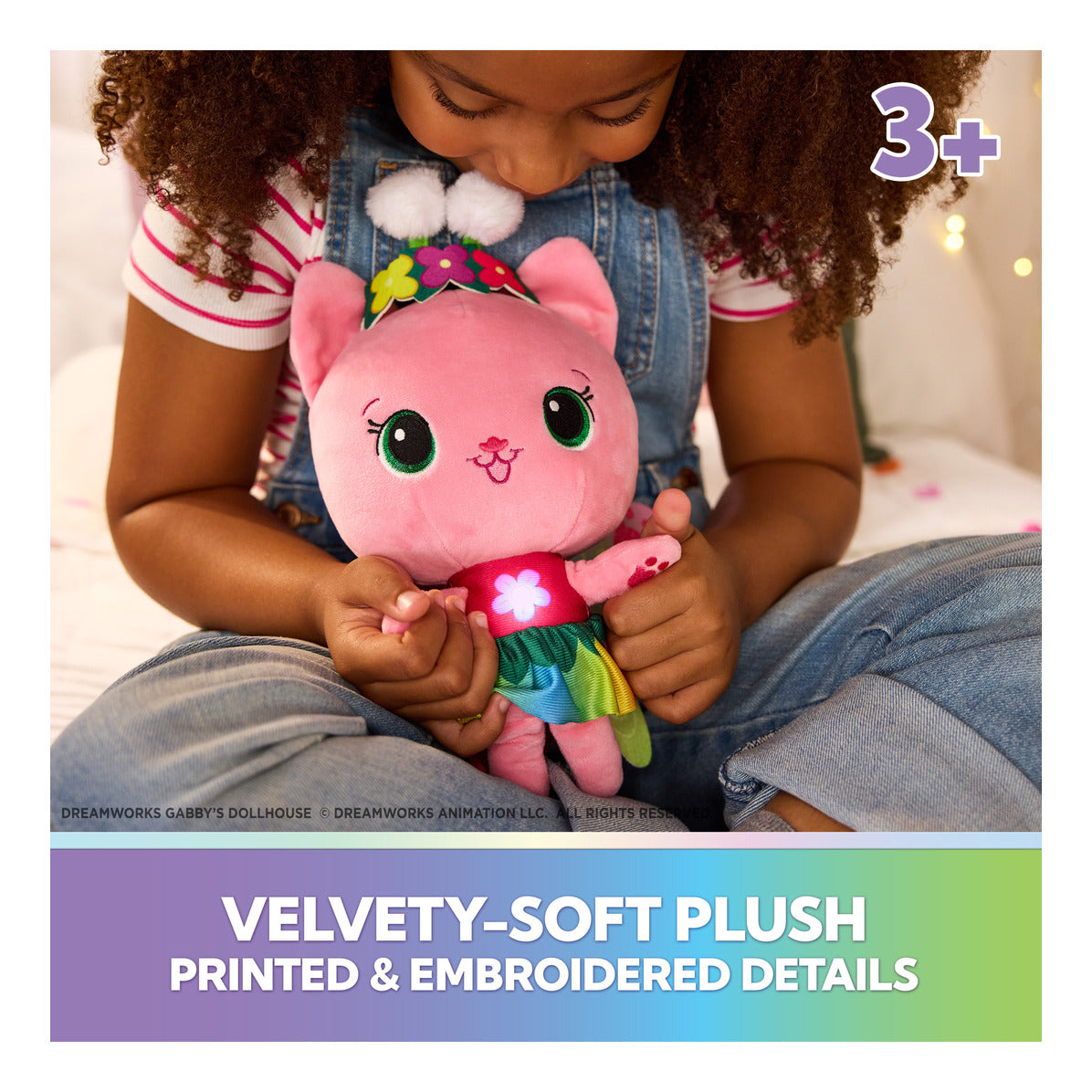 Gabby's Dollhouse Rainbow Light-Up Kitty Fairy Plush