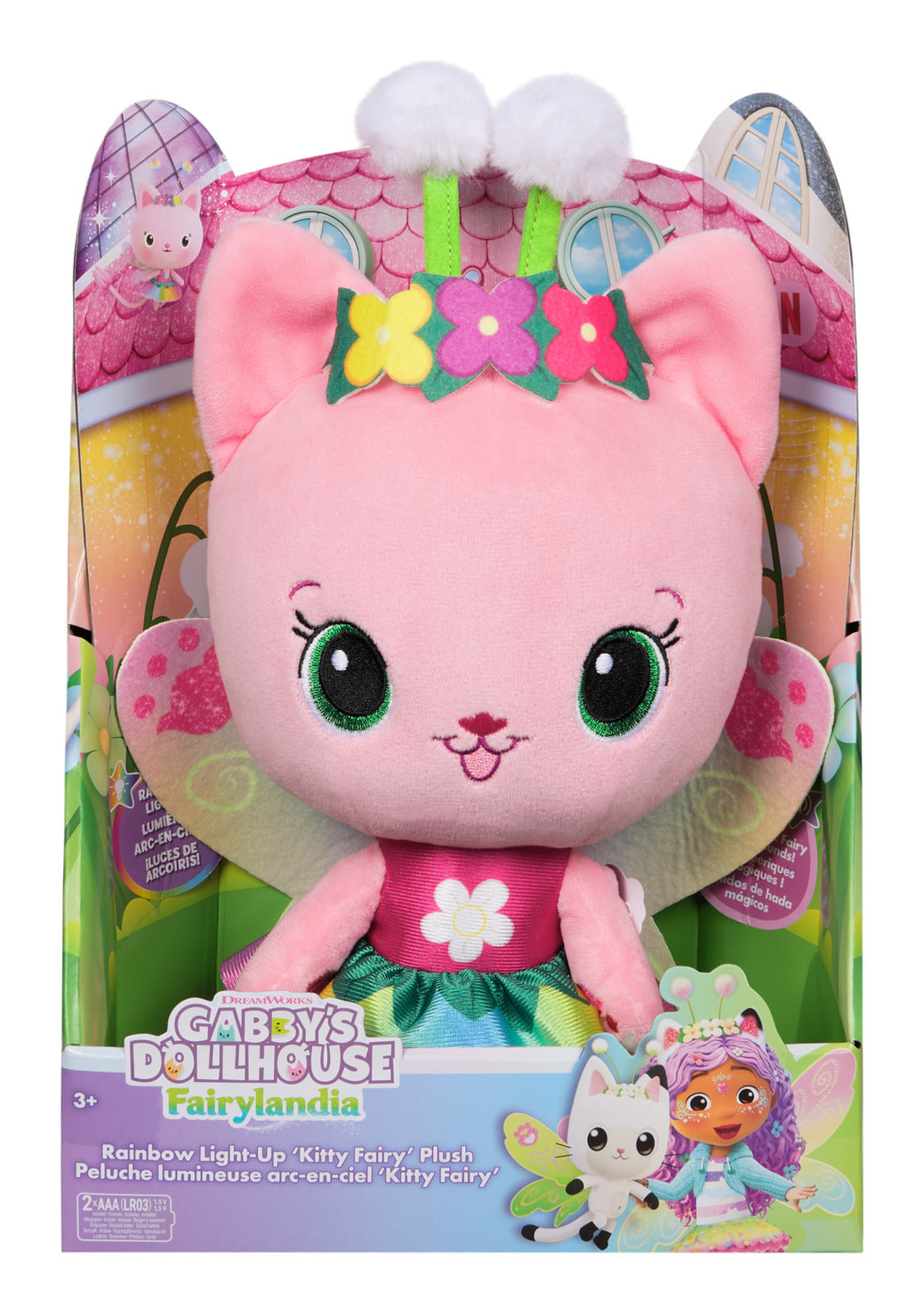 Gabby's Dollhouse Rainbow Light-Up Kitty Fairy Plush