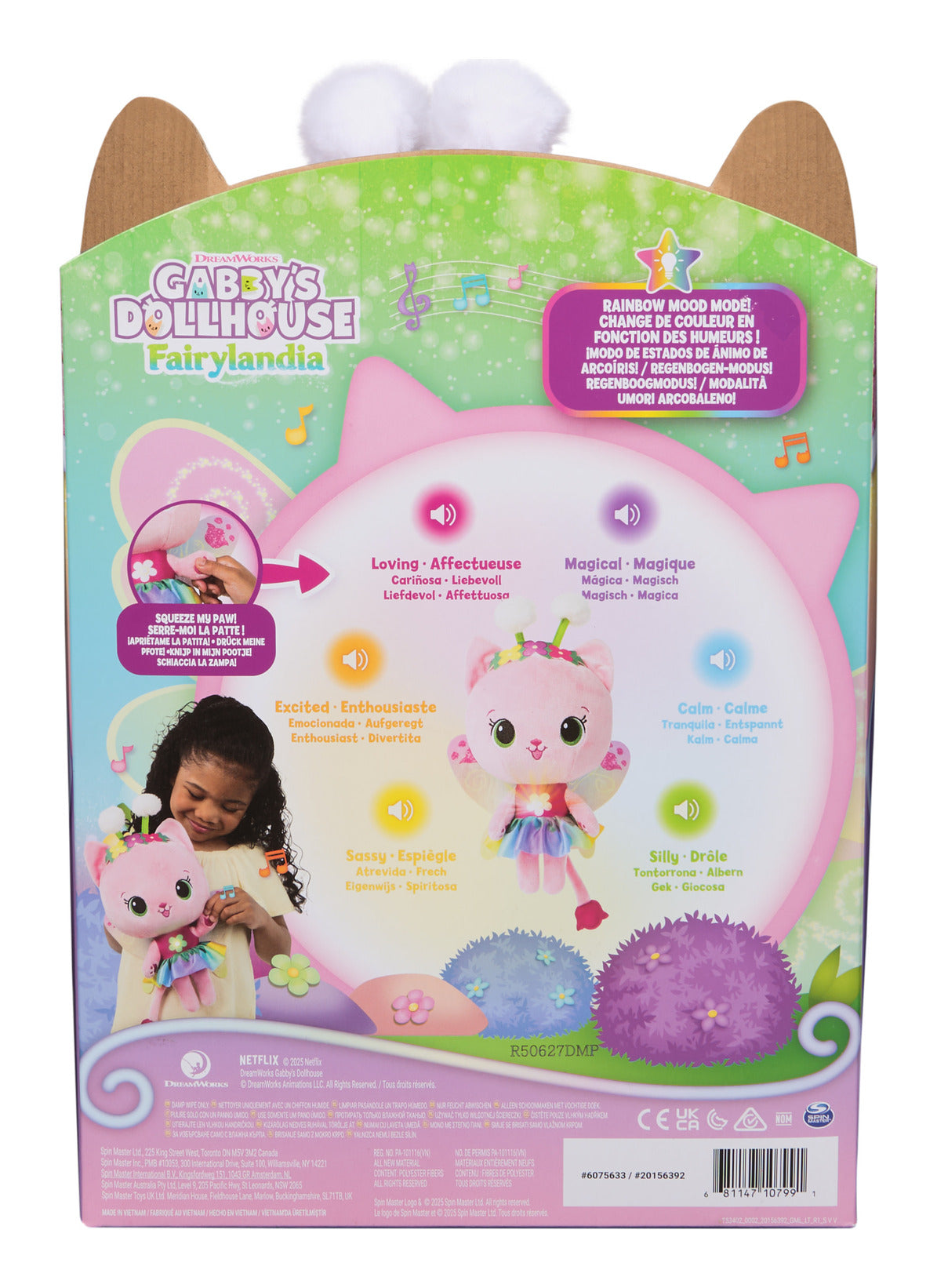 Gabby's Dollhouse Rainbow Light-Up Kitty Fairy Plush