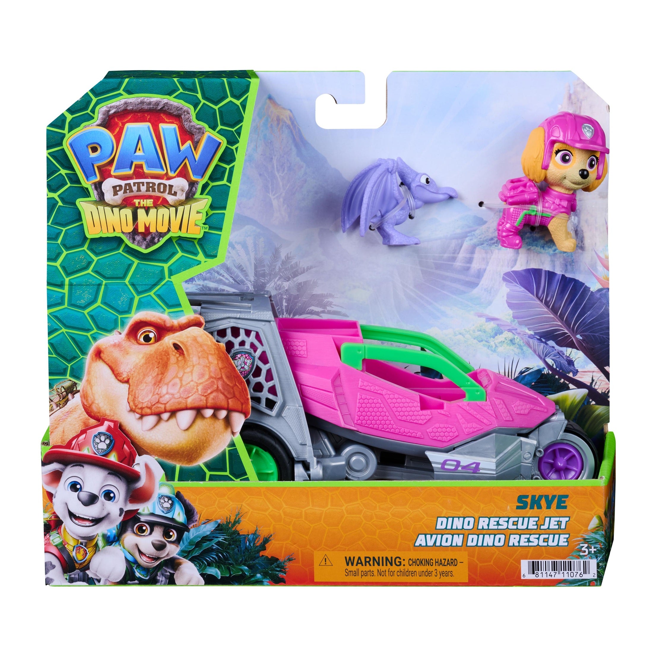 PAW Patrol The Dino Movie Skye Dino Rescue Jet with Figures