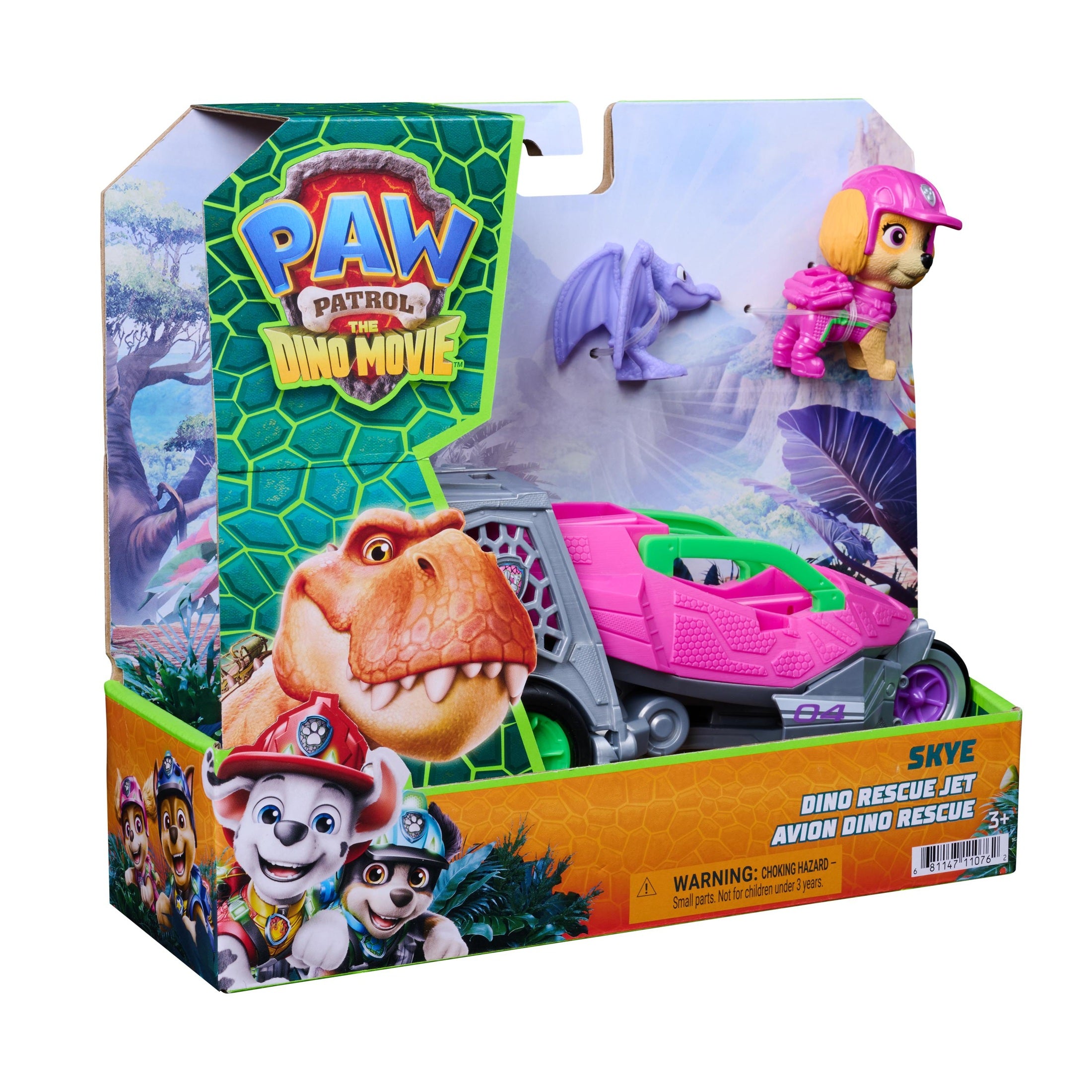 PAW Patrol The Dino Movie Skye Dino Rescue Jet with Figures