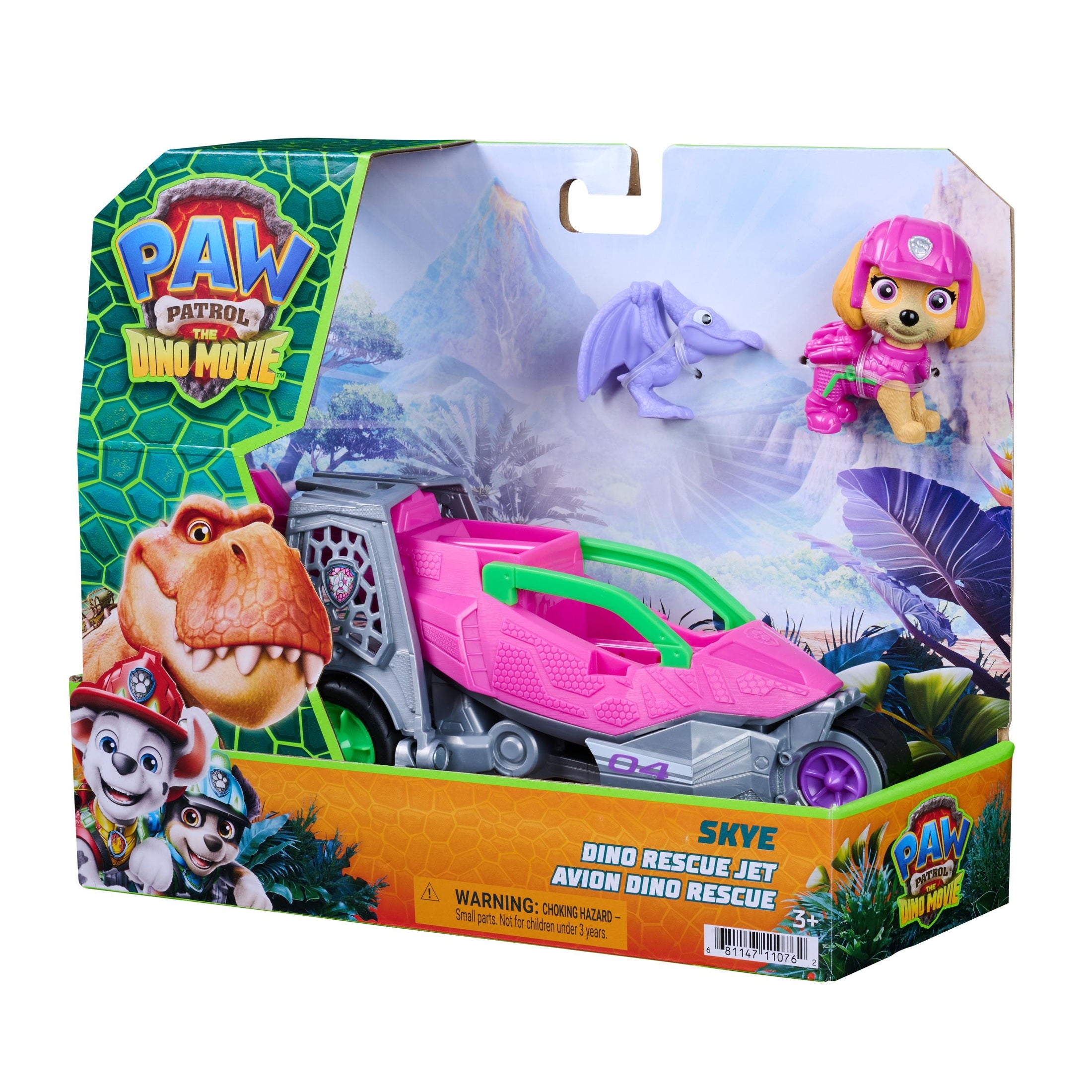 PAW Patrol The Dino Movie Skye Dino Rescue Jet with Figures