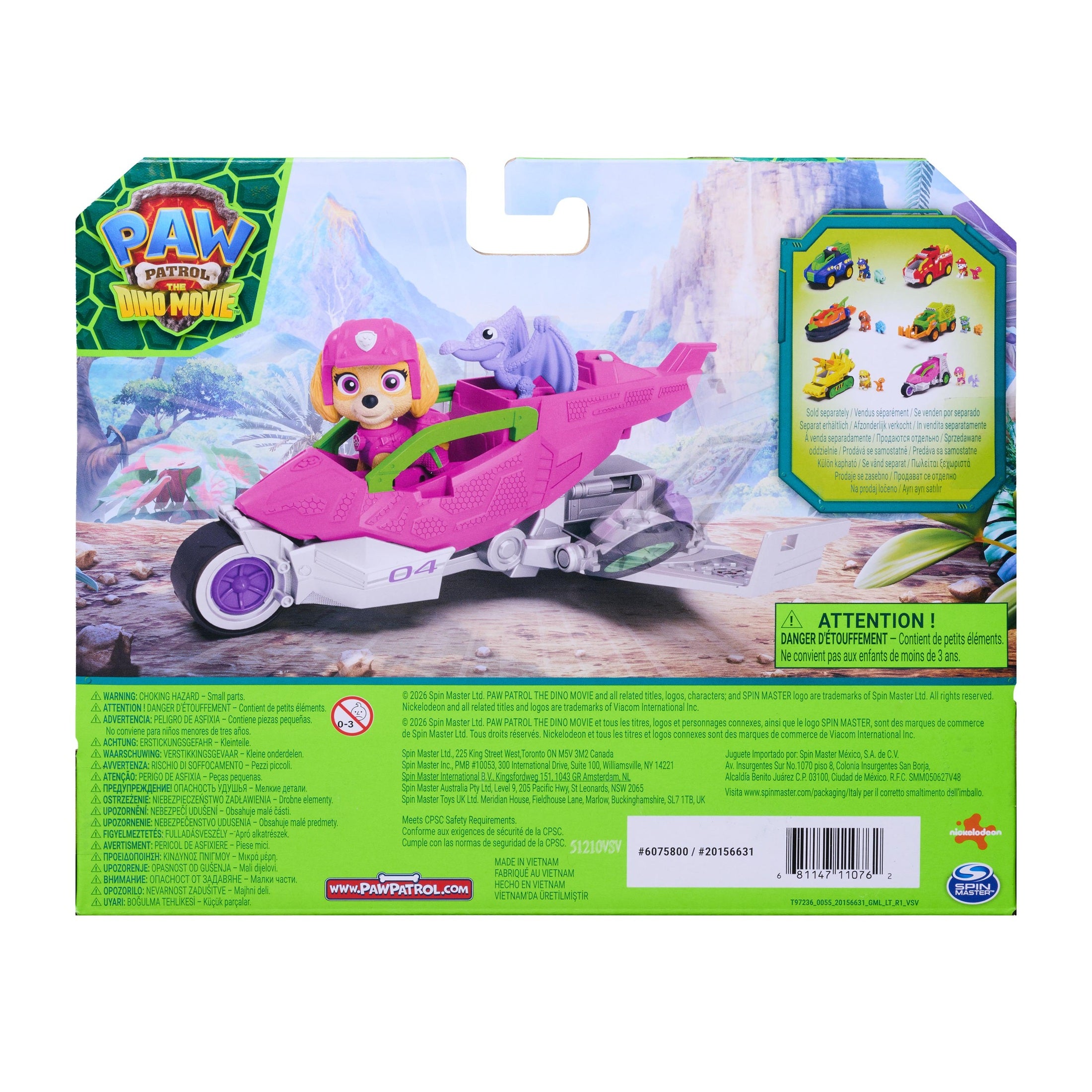PAW Patrol The Dino Movie Skye Dino Rescue Jet with Figures
