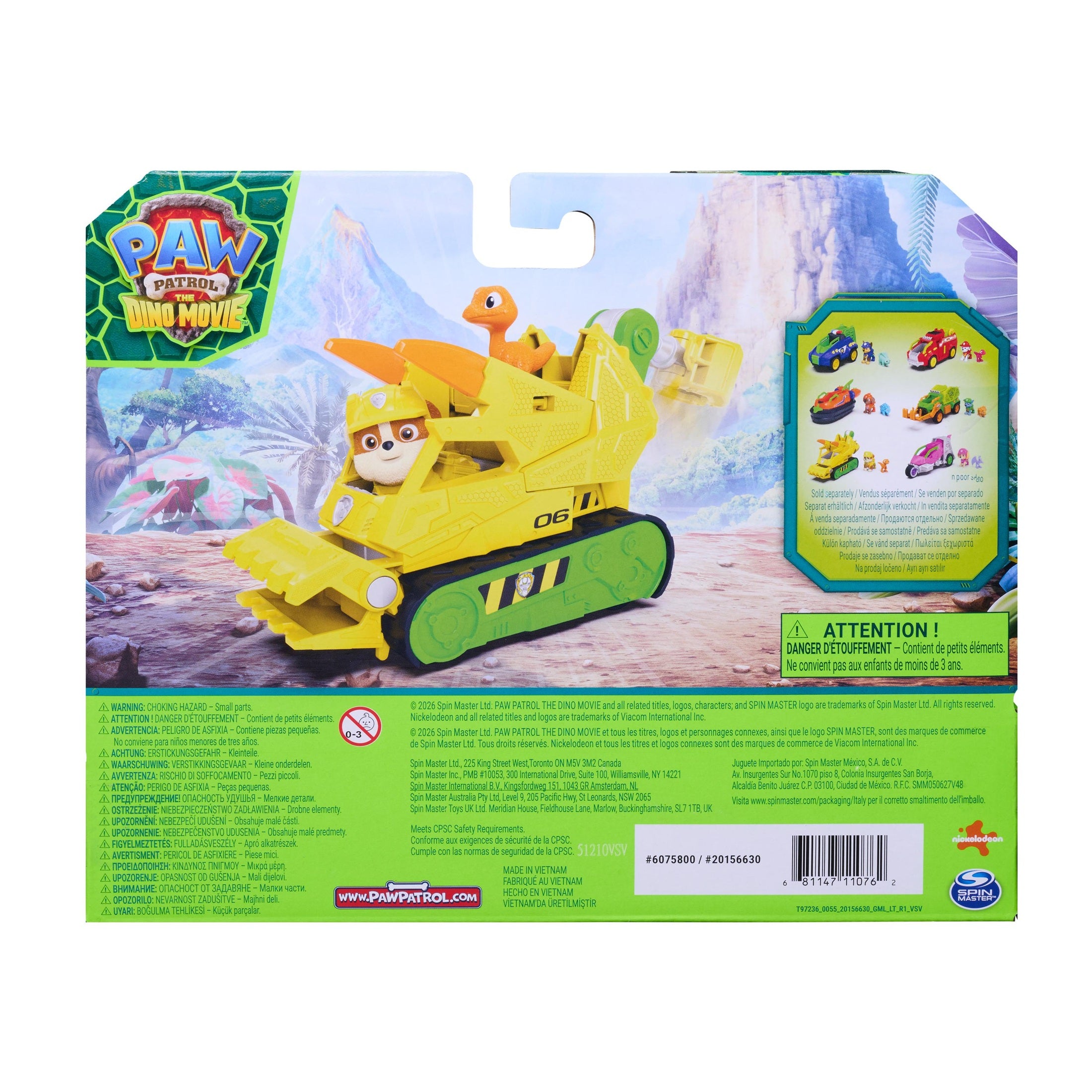 PAW Patrol The Dino Movie Rubble Dino Rescue Bulldozer