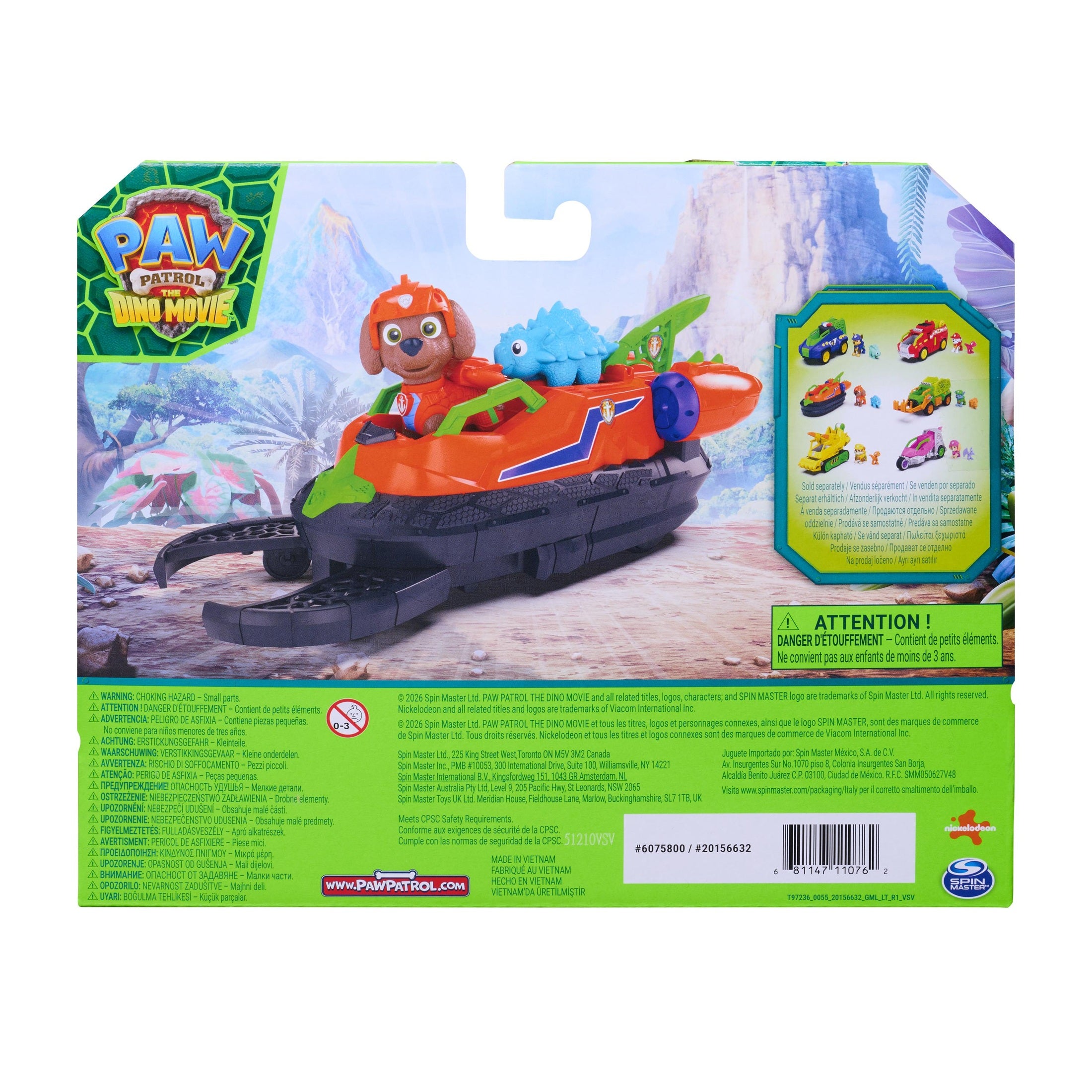 PAW Patrol The Dino Movie Zuma Dino Rescue Vehicle