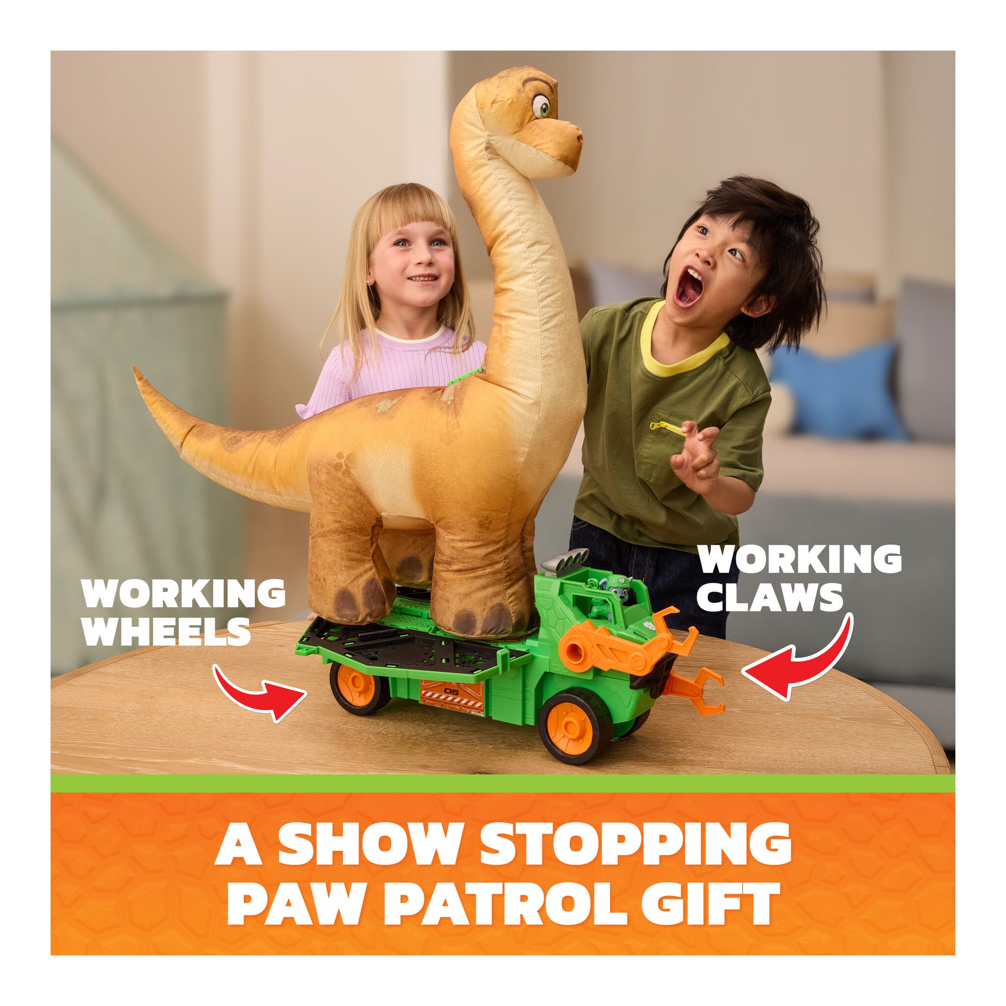 PAW Patrol Megasaurus Dino Vehicle with Inflatable Dinosaur and Rocky