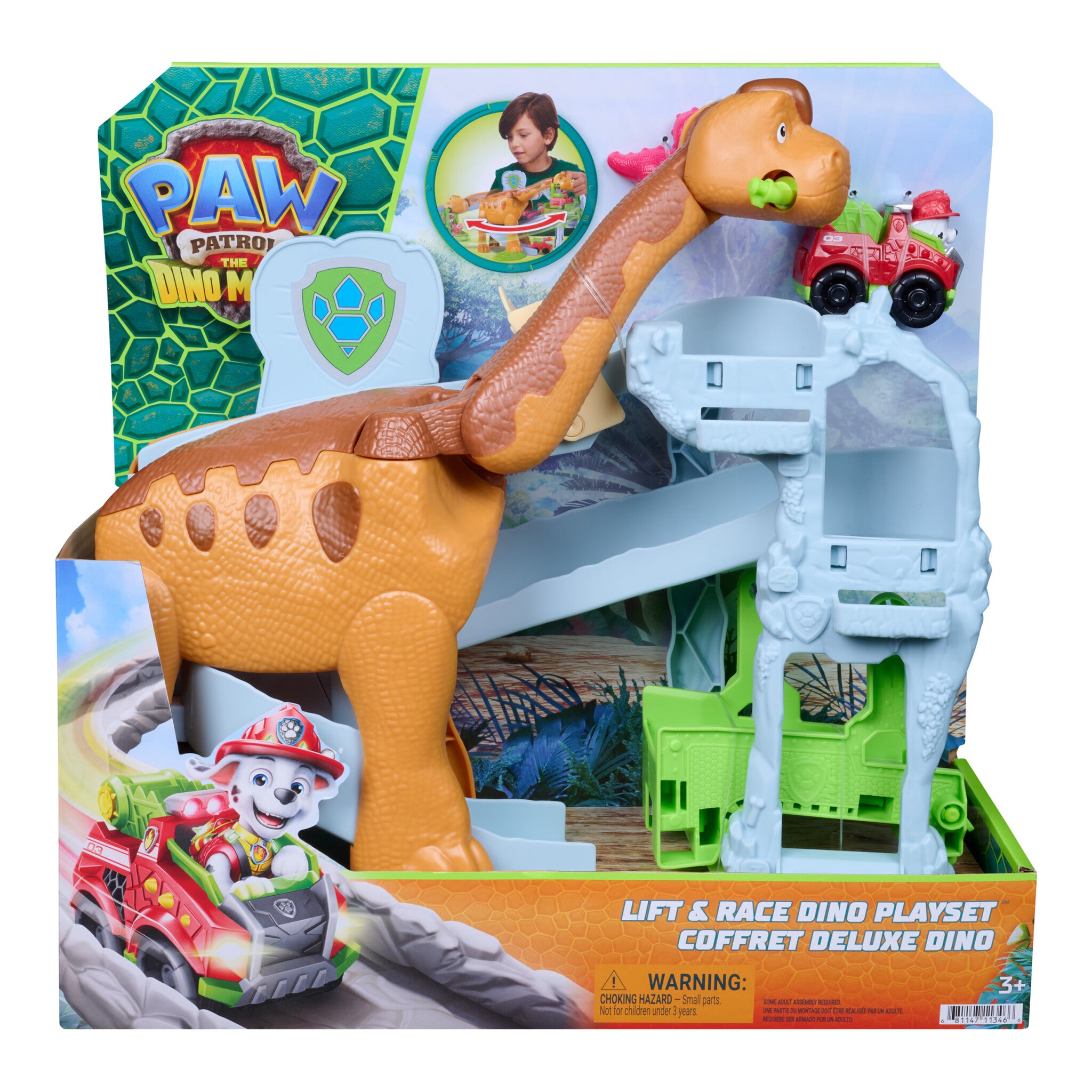 PAW Patrol Dino Movie Pup Squad Lift & Roar Playset with Marshall
