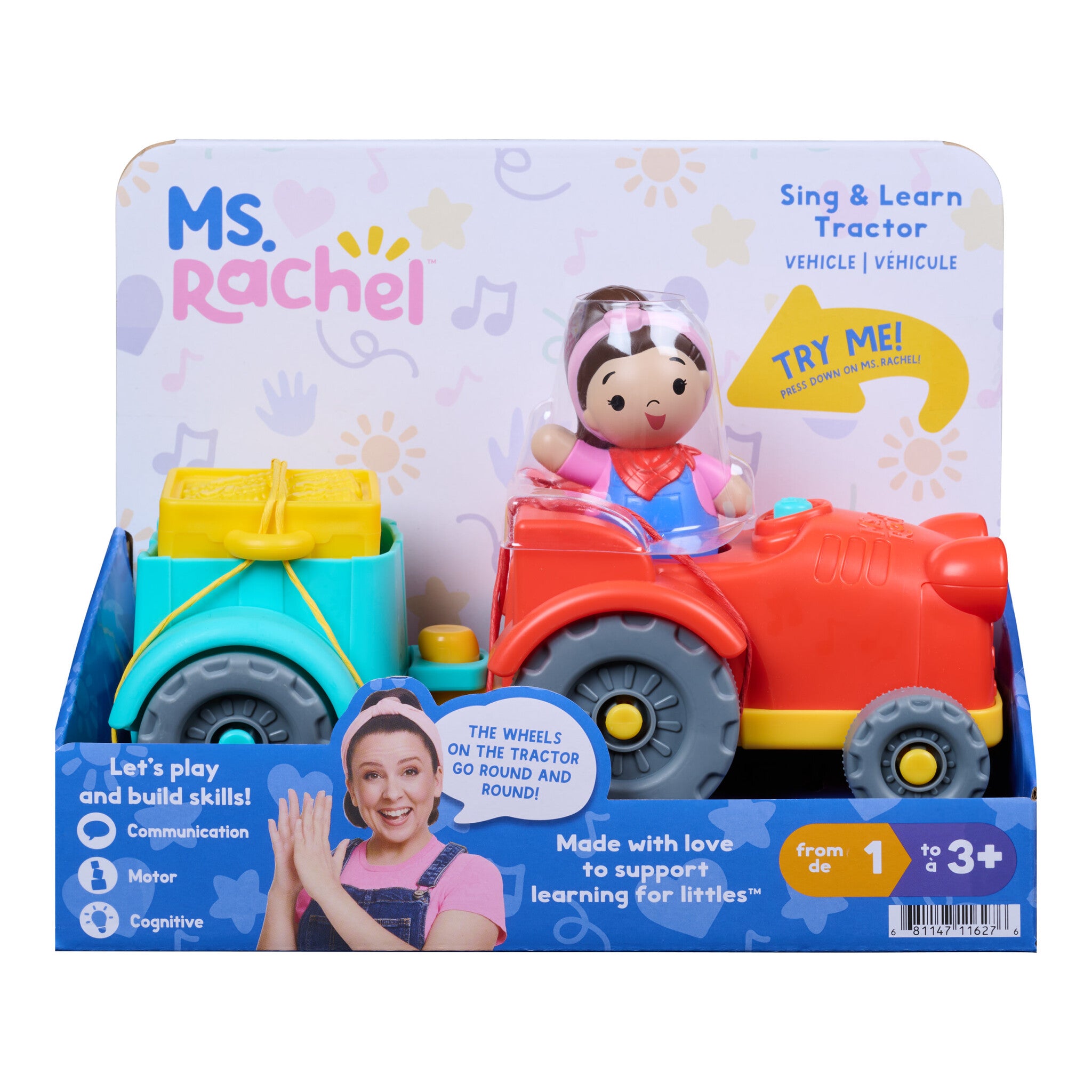 Ms. Rachel Sing & Learn Tractor with Sounds, Trailer and Figure