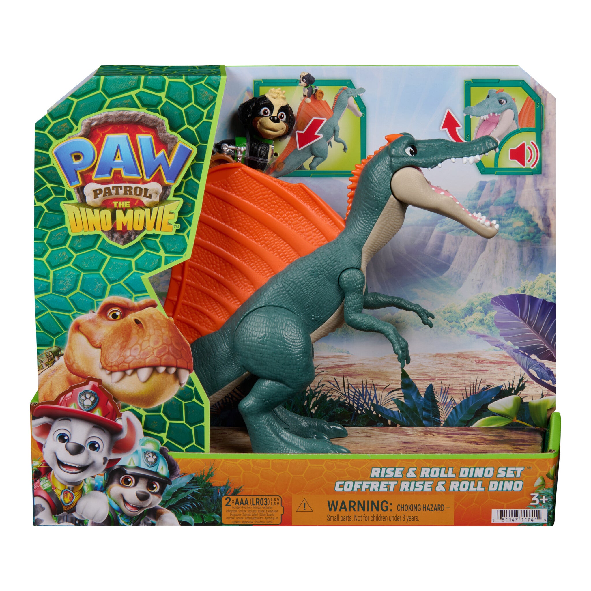 PAW Patrol The Dino Movie Rise & Roll Dino Set