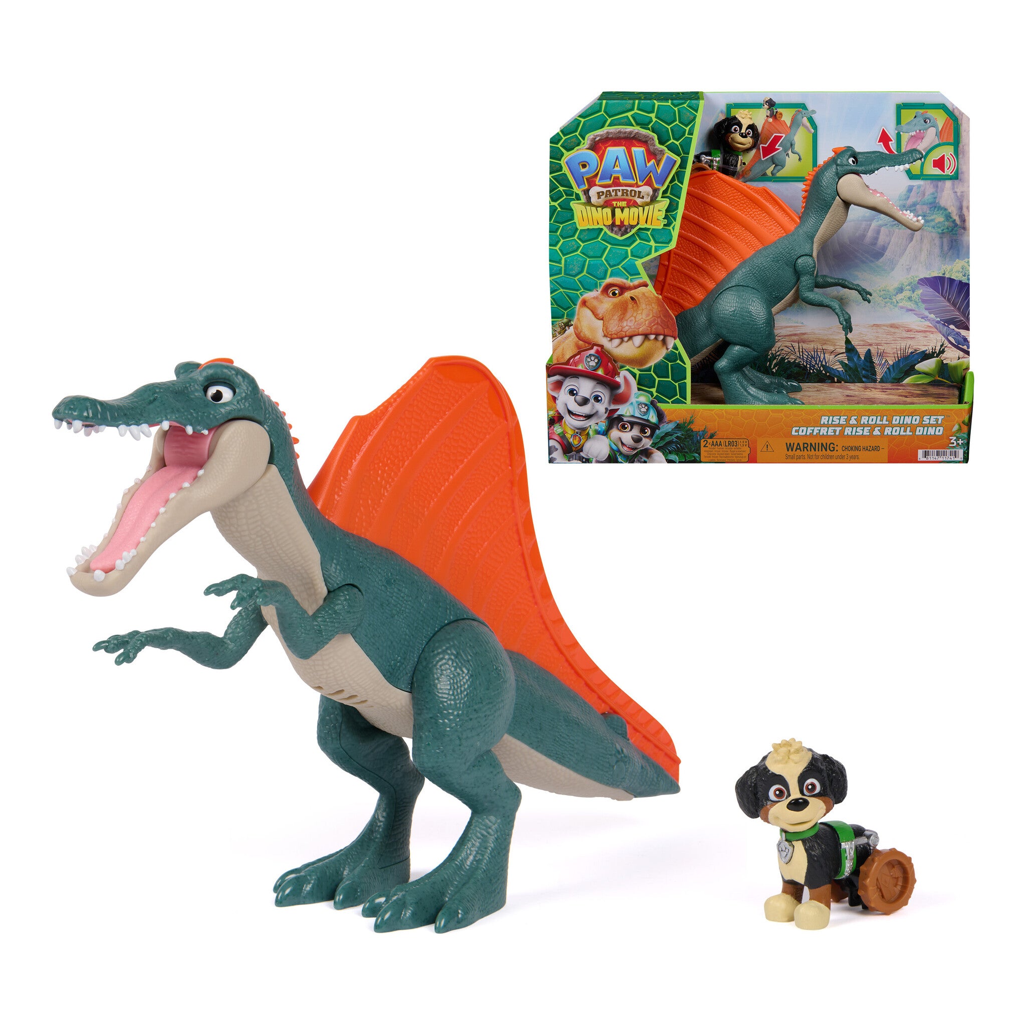 PAW Patrol The Dino Movie Rise & Roll Dino Set