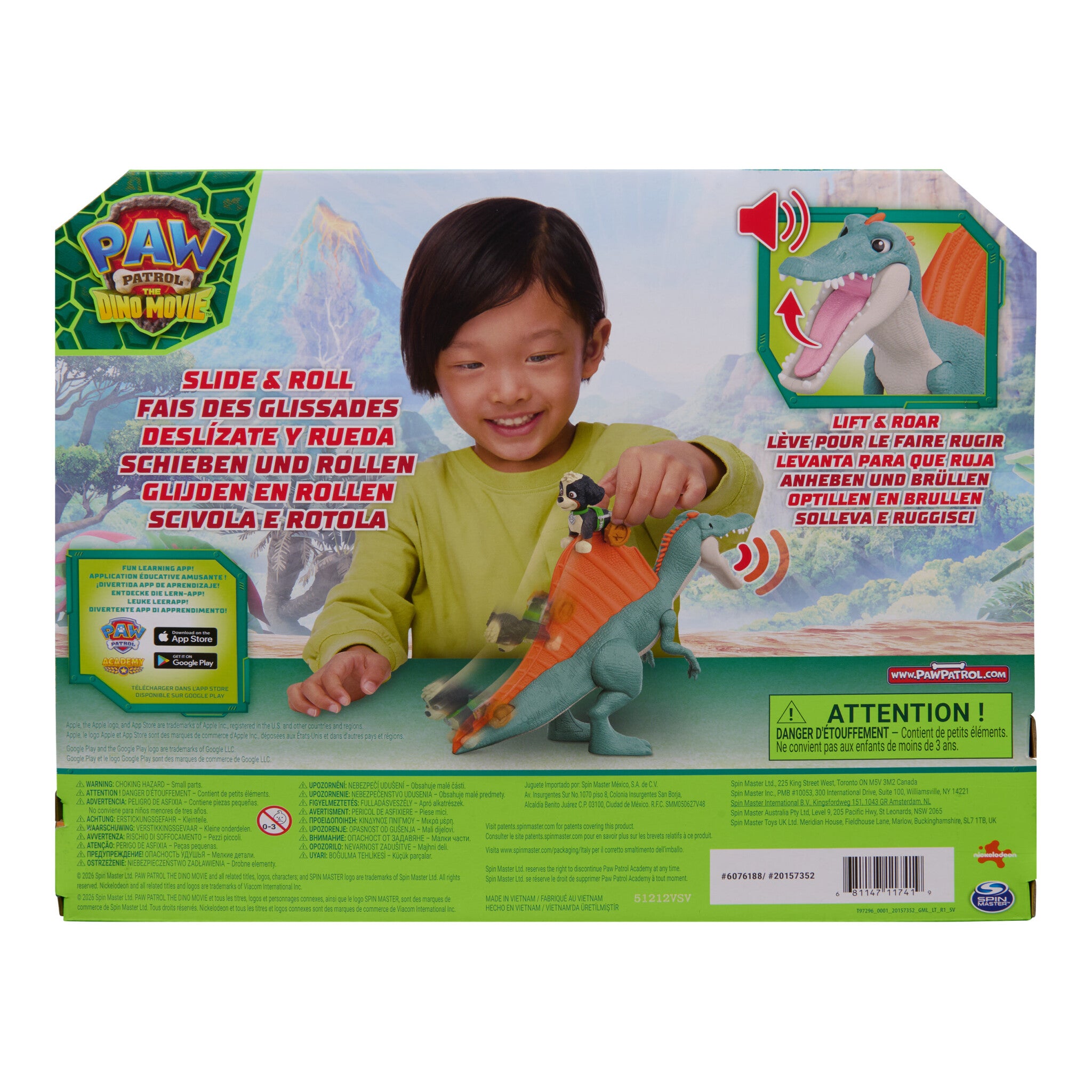 PAW Patrol The Dino Movie Rise & Roll Dino Set