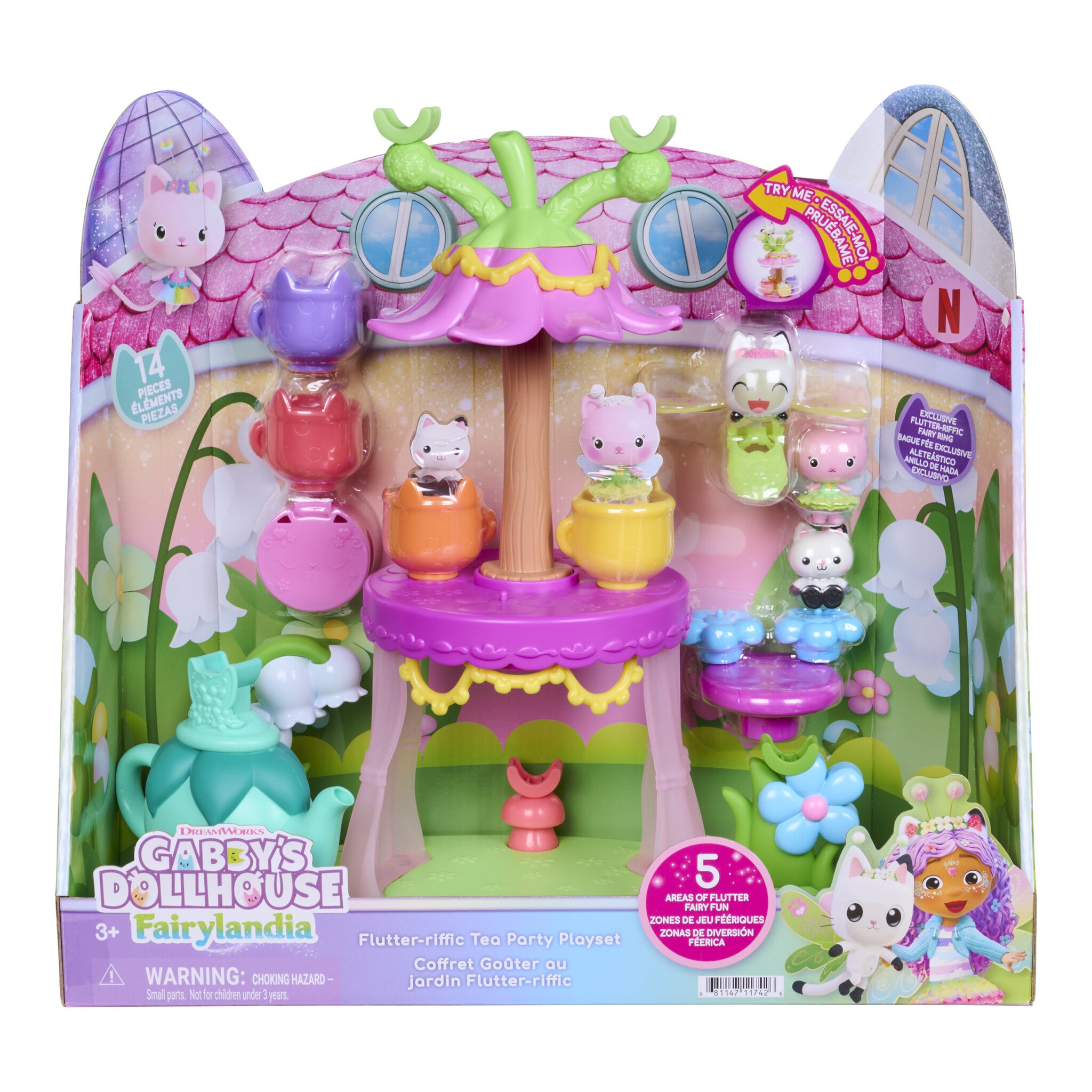 Gabby's Dollhouse Fairylandia Flutter-riffic Tea Party Playset