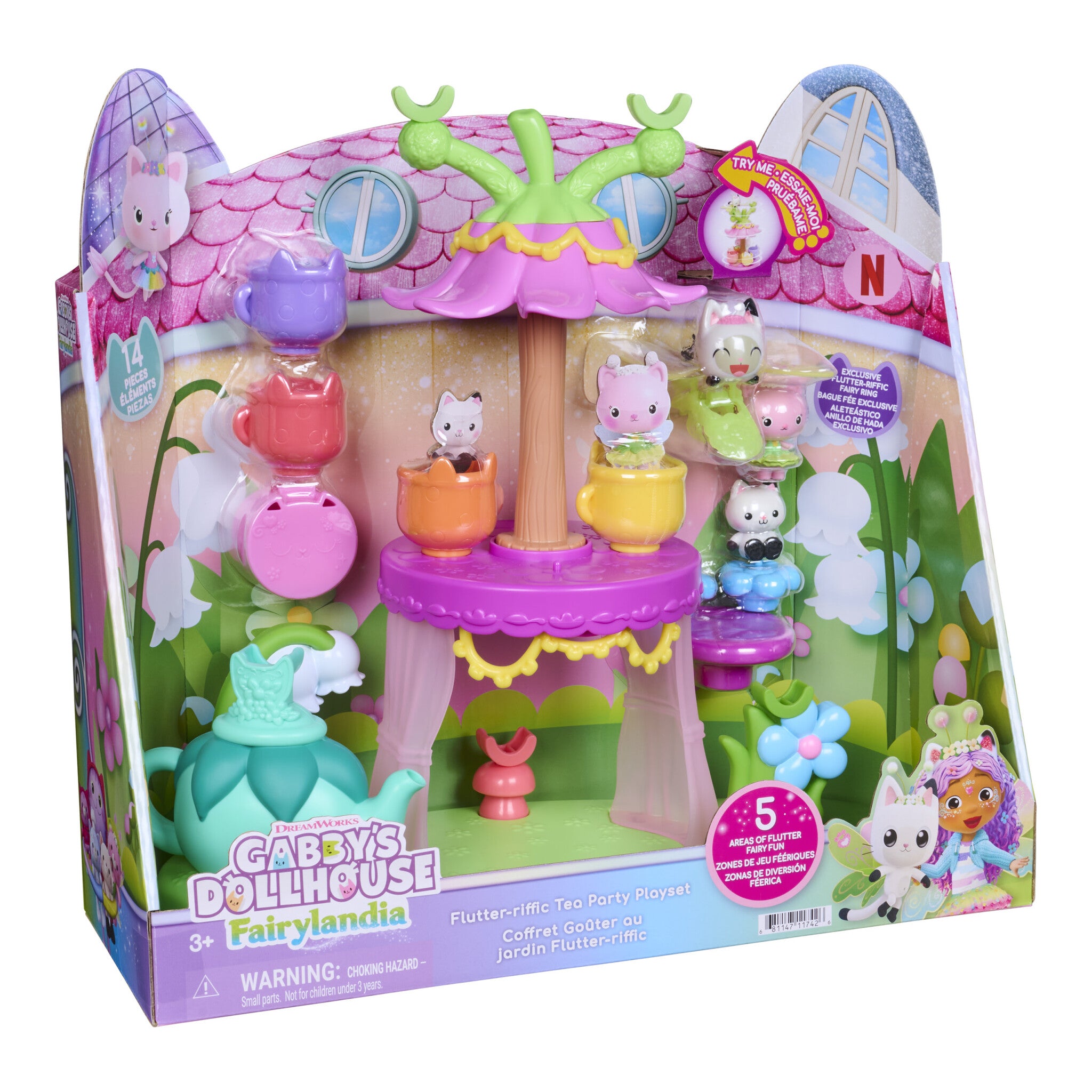 Gabby's Dollhouse Fairylandia Flutter-riffic Tea Party Playset