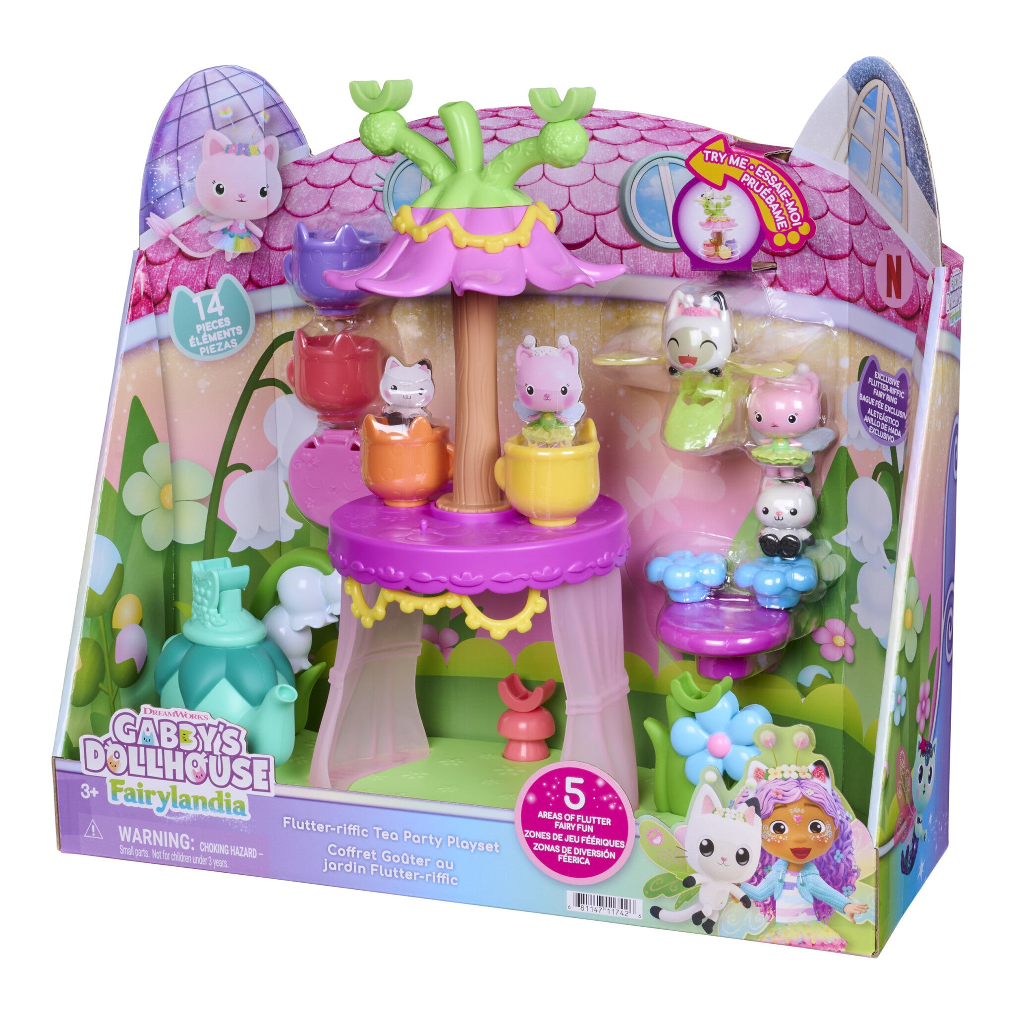 Gabby's Dollhouse Fairylandia Flutter-riffic Tea Party Playset