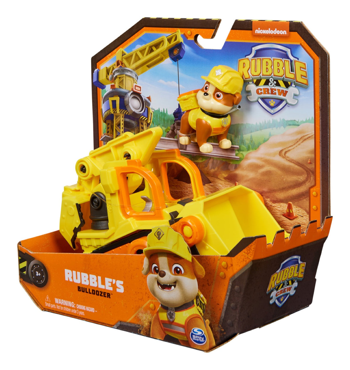 Rubble's Bulldozer in open-front Rubble & Crew packaging