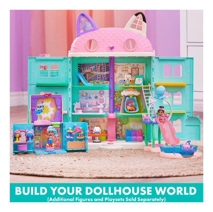 Purr-ific Pool Playset displayed with Gabby's Dollhouse and other playsets