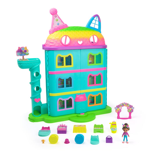 Gabby's Dollhouse playset closed with figure, furniture and accessories