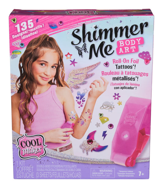 Cool Maker Shimmer Me Body Art kit in front-facing retail packaging