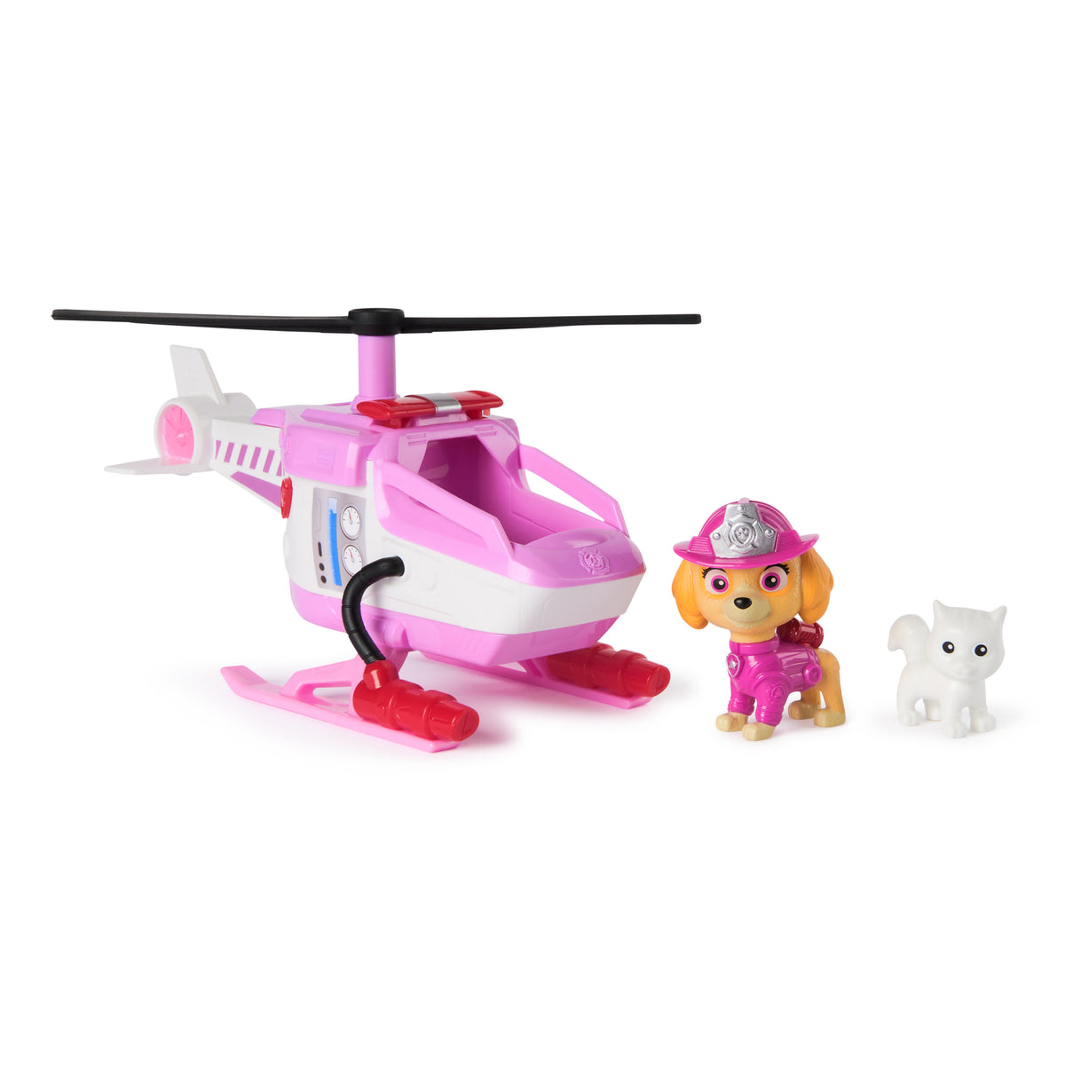 Skye helicopter playset with firefighter Skye and cat figures