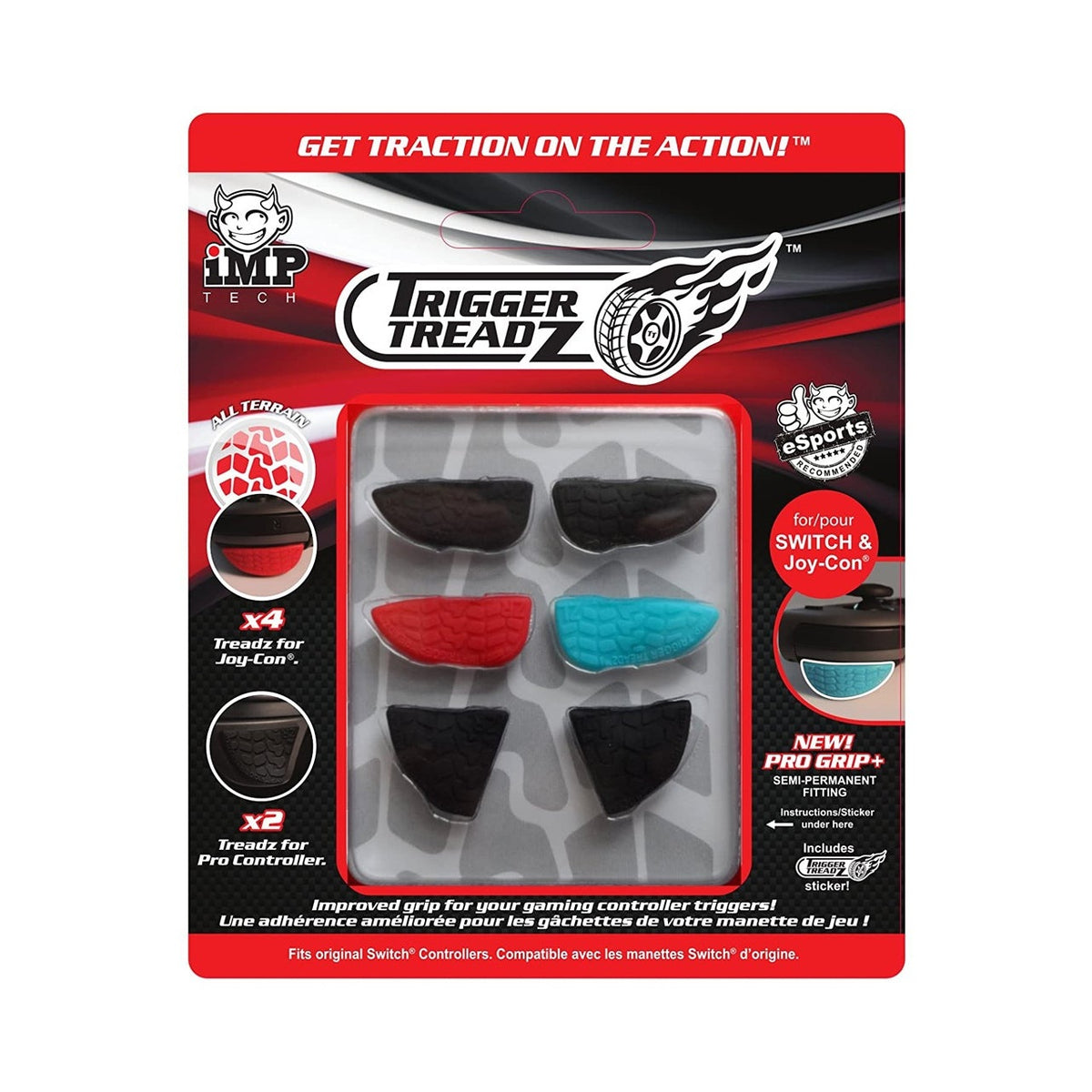 iMP Tech Trigger Treadz Joy-Con & Pro Controller 6-Pack for Nintendo Switch