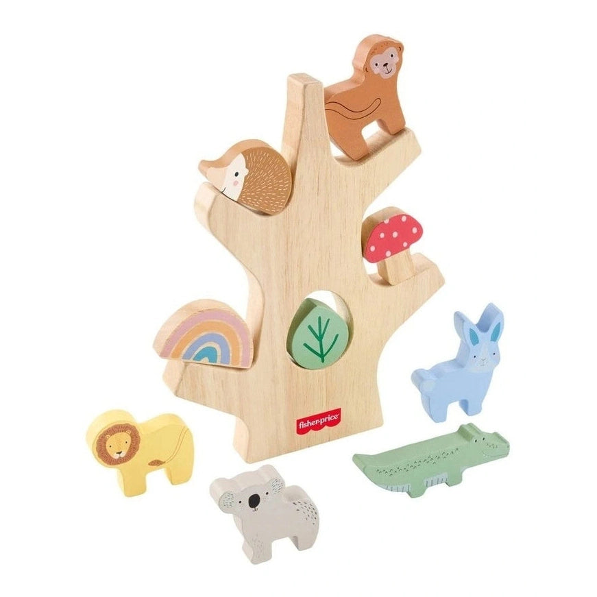 Fisher-Price Wooden Balance Tree 10-Piece Stacking Toy