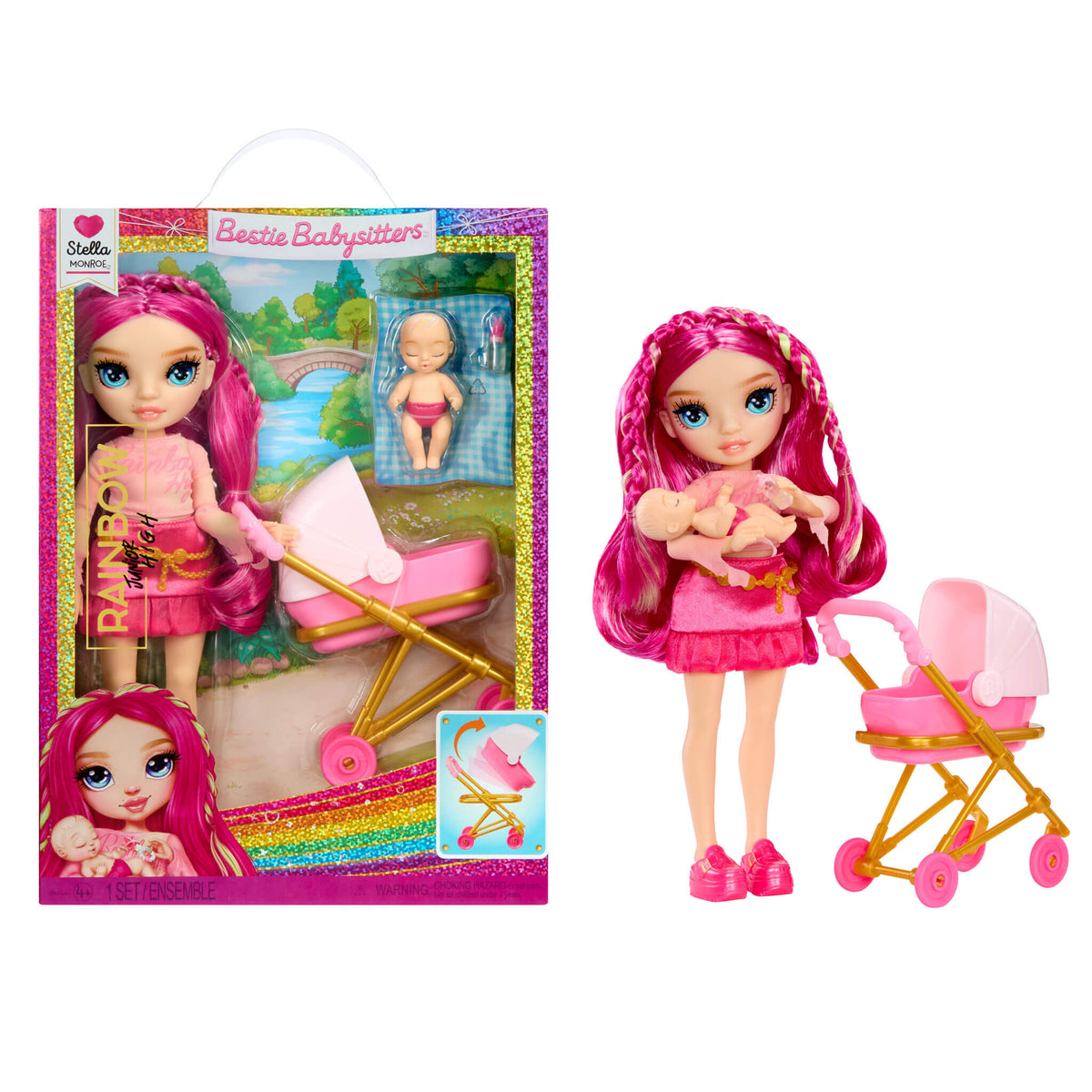 Rainbow High Jr. High Bestie Babysitters Stella Monroe Fashion Doll