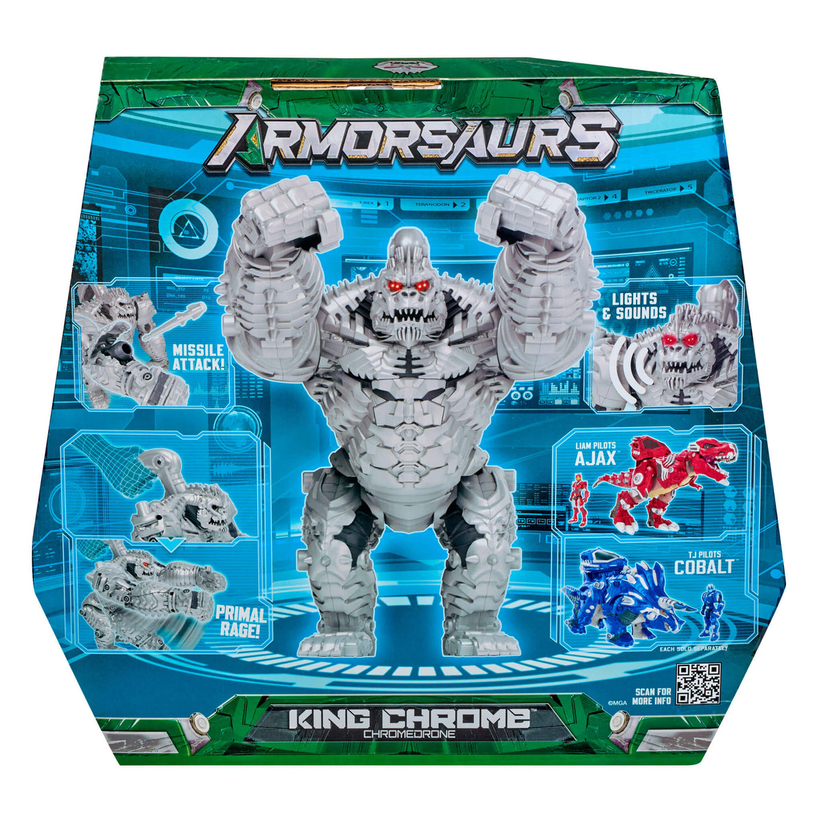 Armorsaurs King Chrome 30.5 cm Feature Villain Action Figure