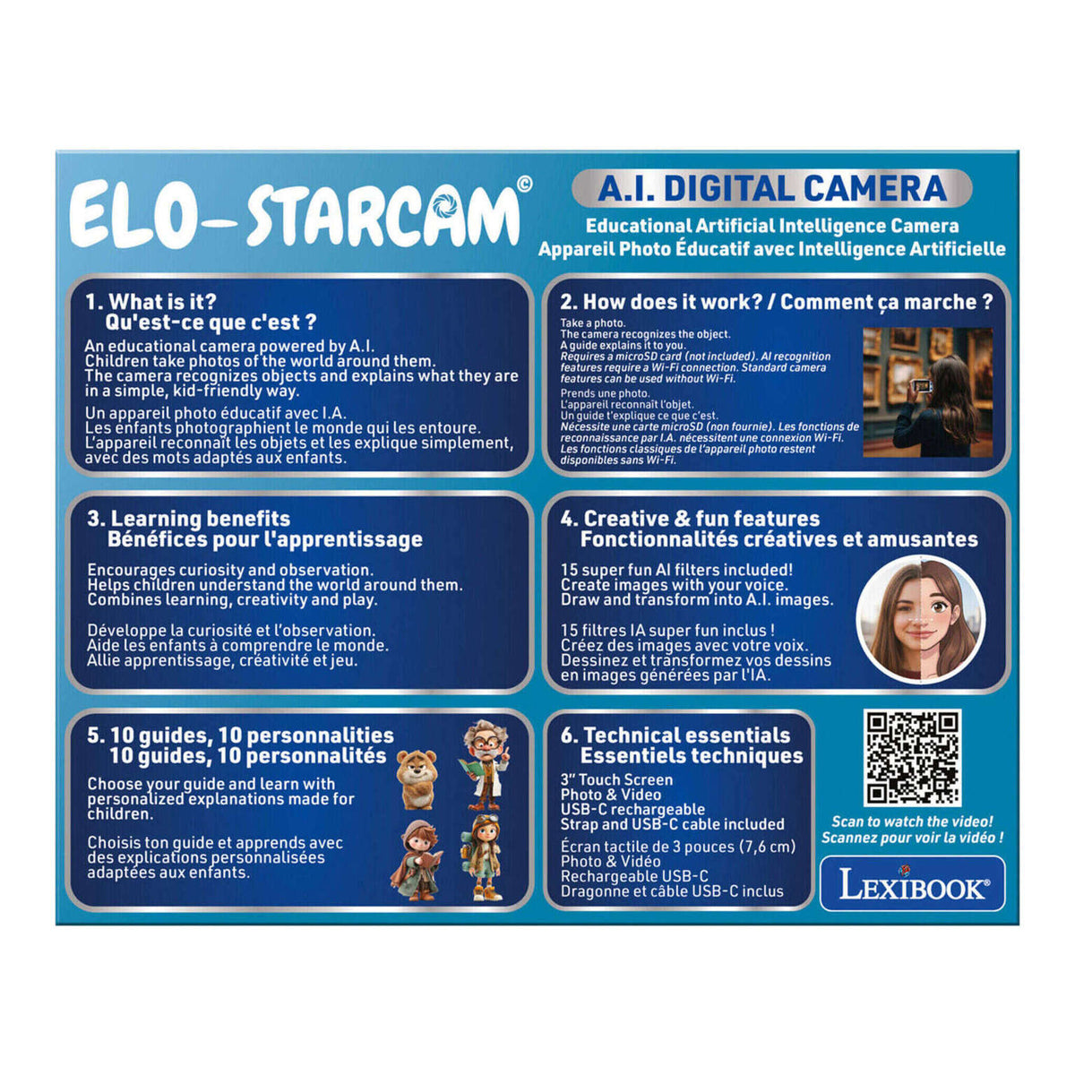 Lexibook Elo-Starcam AI Educational Digital Camera