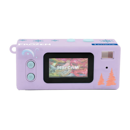 Rear view of the Frozen miniature digital camera with colour screen and controls