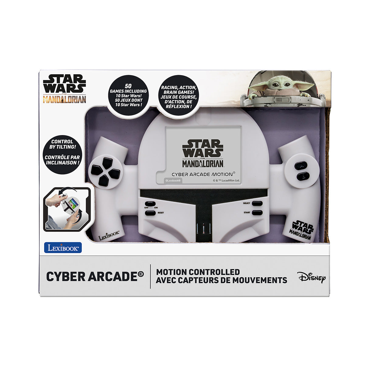 Lexibook Star Wars Cyber Arcade console in its retail box, front view