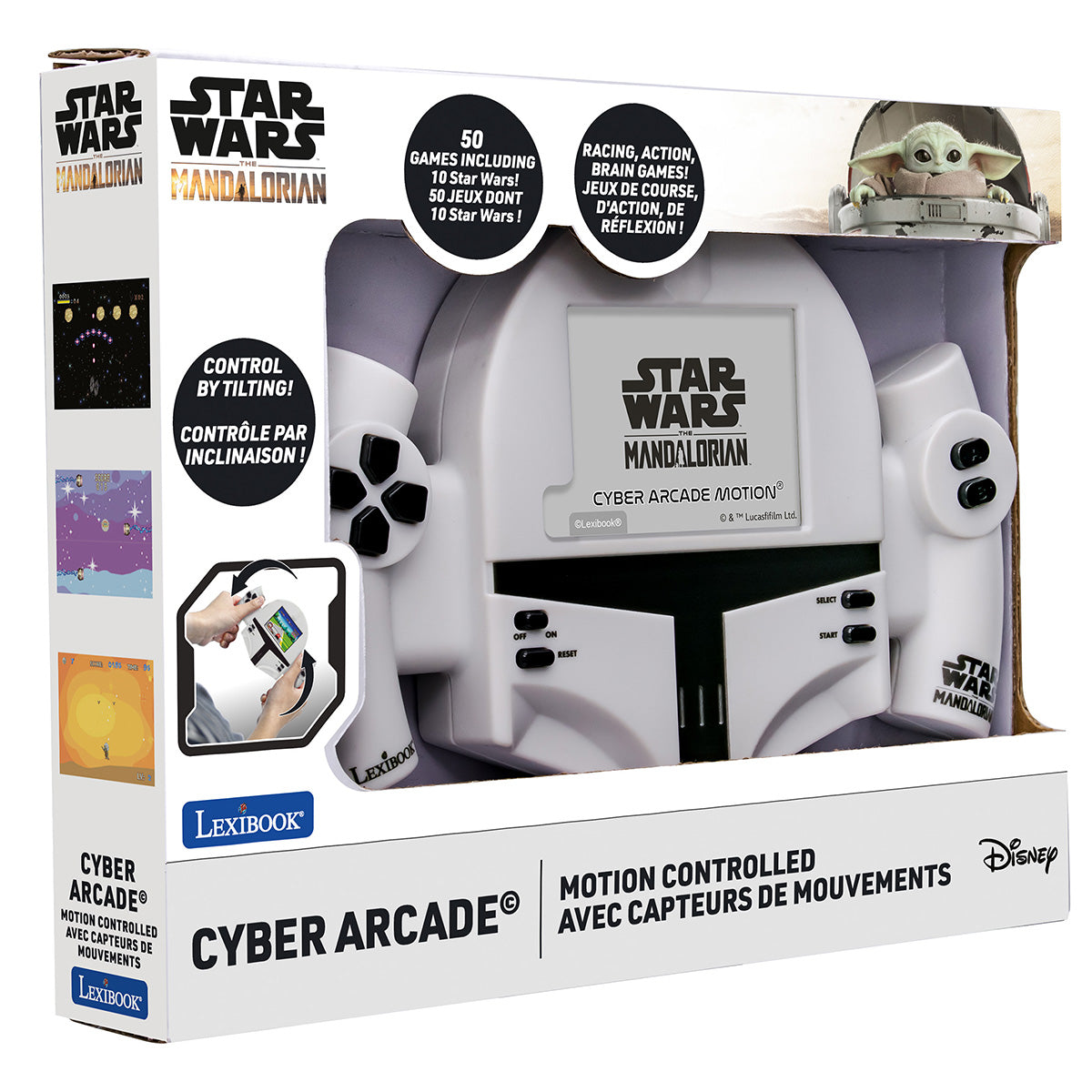 Lexibook Star Wars Cyber Arcade console packaging viewed from the left