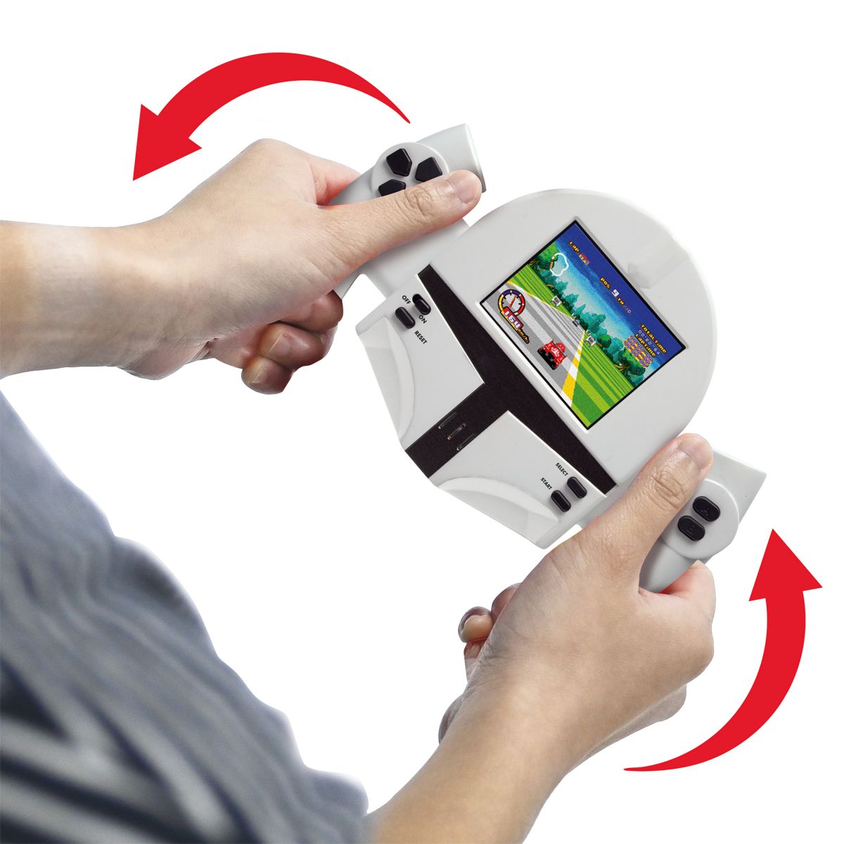 Star Wars Cyber Arcade handheld console demonstrating tilt motion controls
