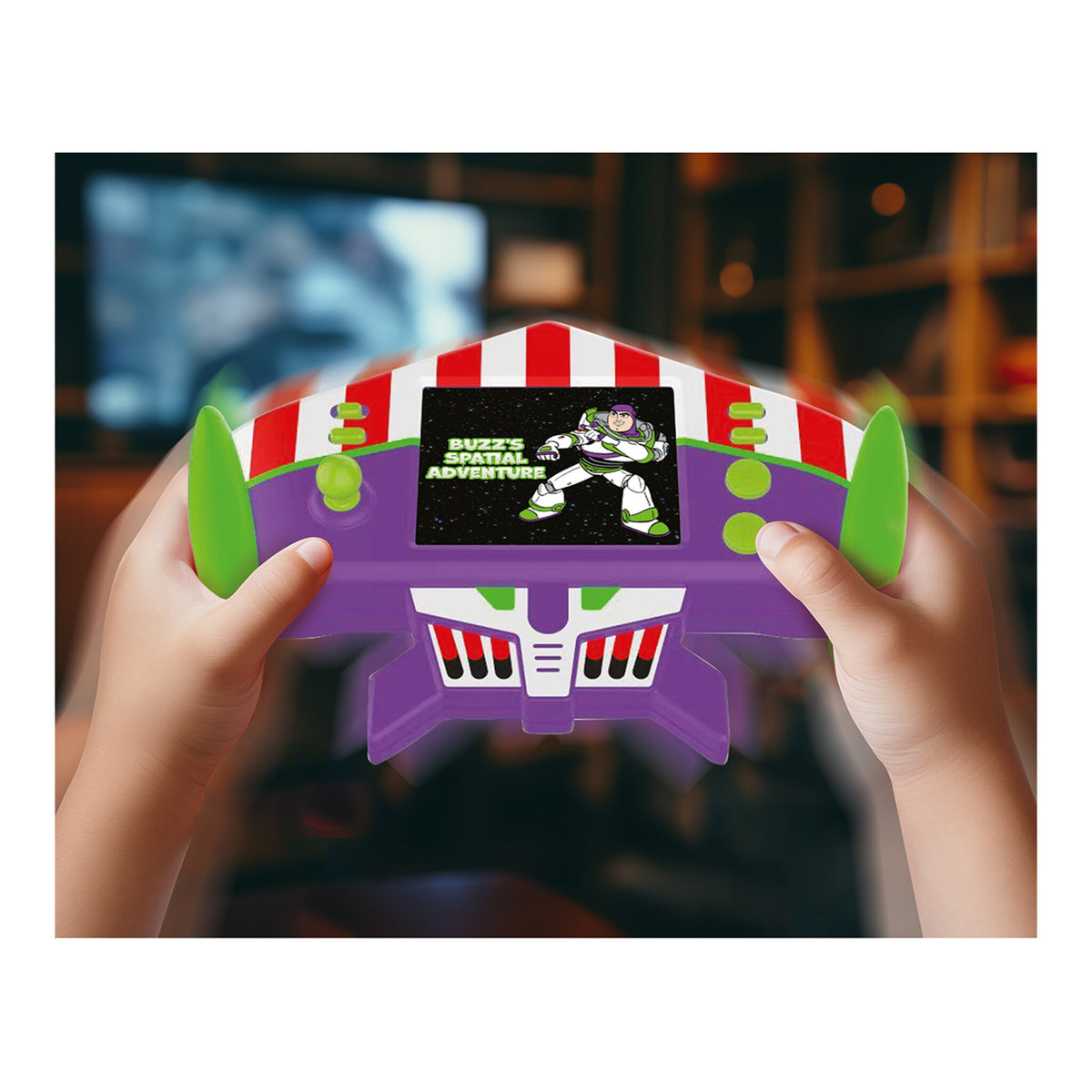 Toy Story Cyber Arcade Motion console being held during play