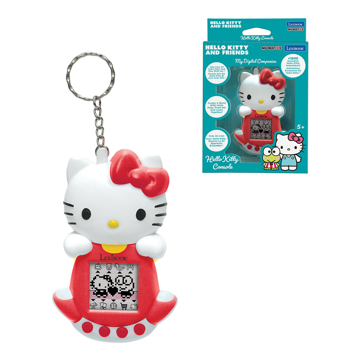 Hello Kitty virtual pet keyring shown with its retail box