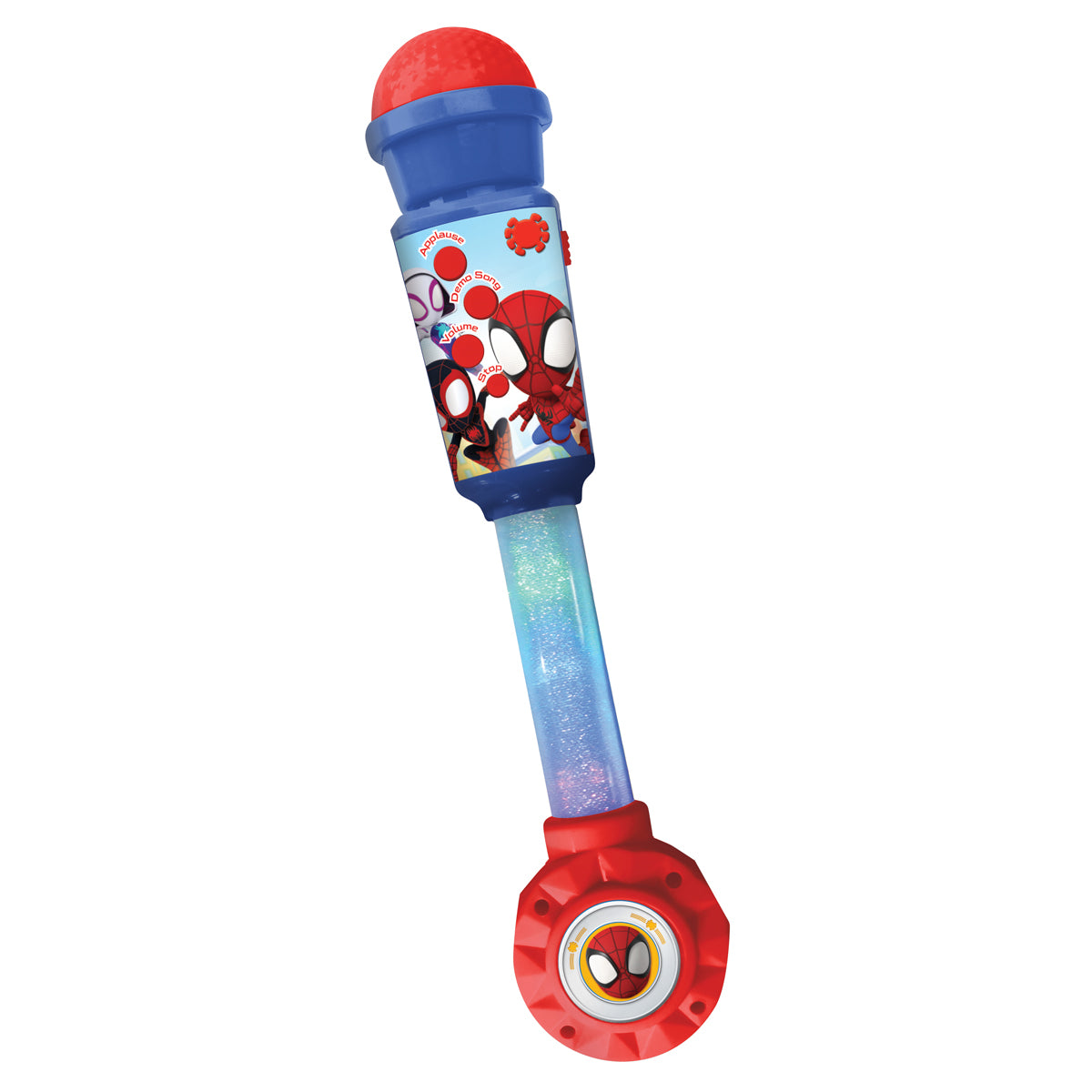 Front view of the Spider-Man light-up microphone and speaker