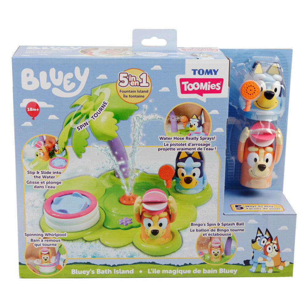 TOMY Toomies Bluey’s Bath Island 5-in-1 Fountain Bath Toy