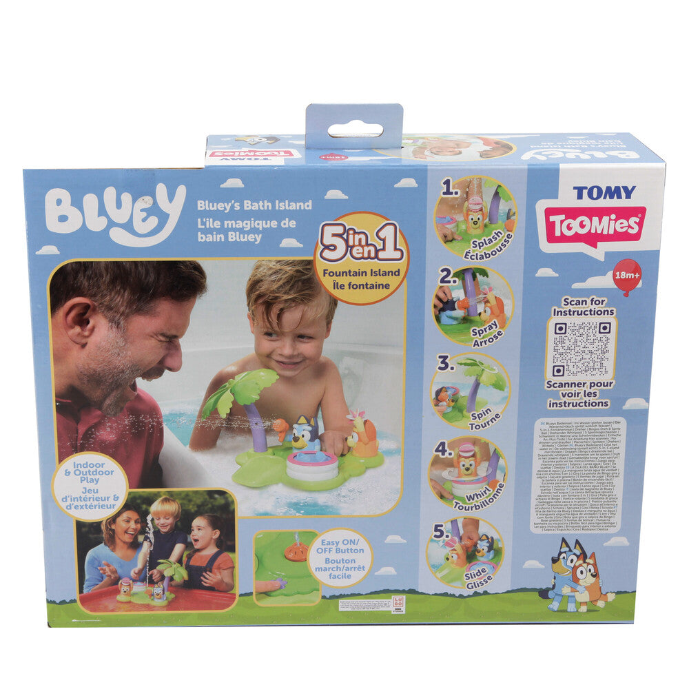 TOMY Toomies Bluey’s Bath Island 5-in-1 Fountain Bath Toy