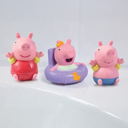 TOMY Toomies Peppa Pig, George & Baby Evie Bath Squirters